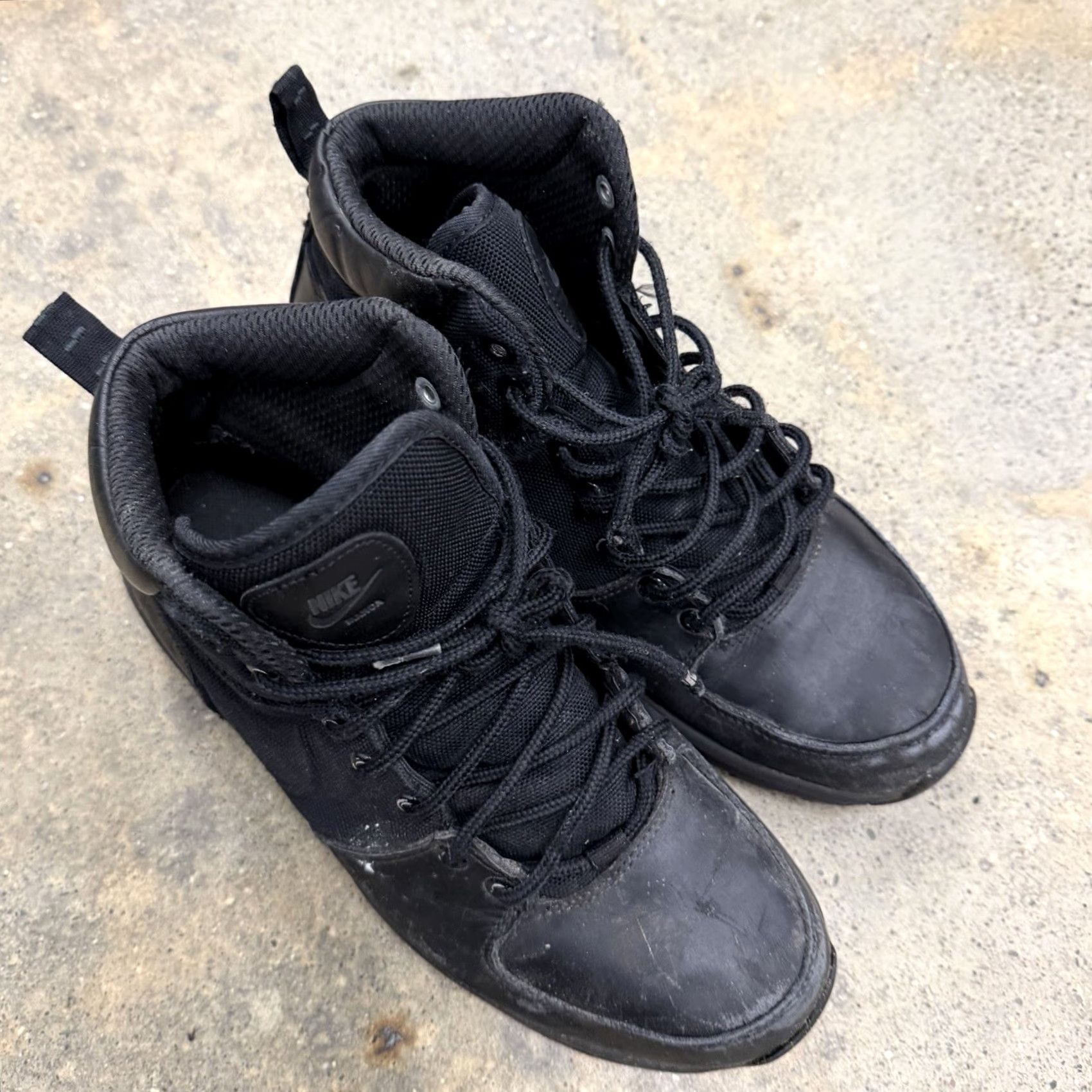 Nike Nike Manoa Leather Boots Triple Black ACG Mens 9 Boots Distressed Vintage? No. Size US 9 / EU 42 - 3 Thumbnail