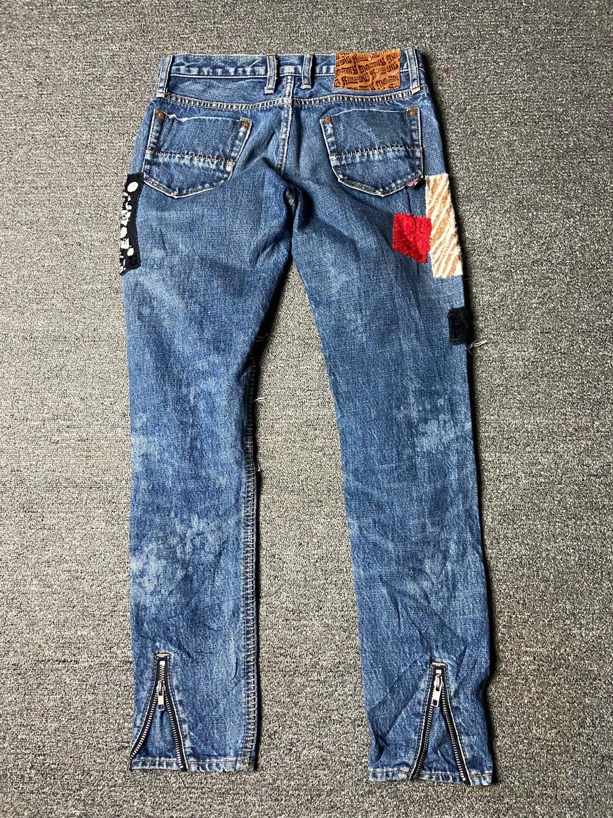 Japanese Brand RNA Slang Distressed Seditionaries Patchwork Jeans (157) Size US 28 / EU 44 - 2 Thumbnail