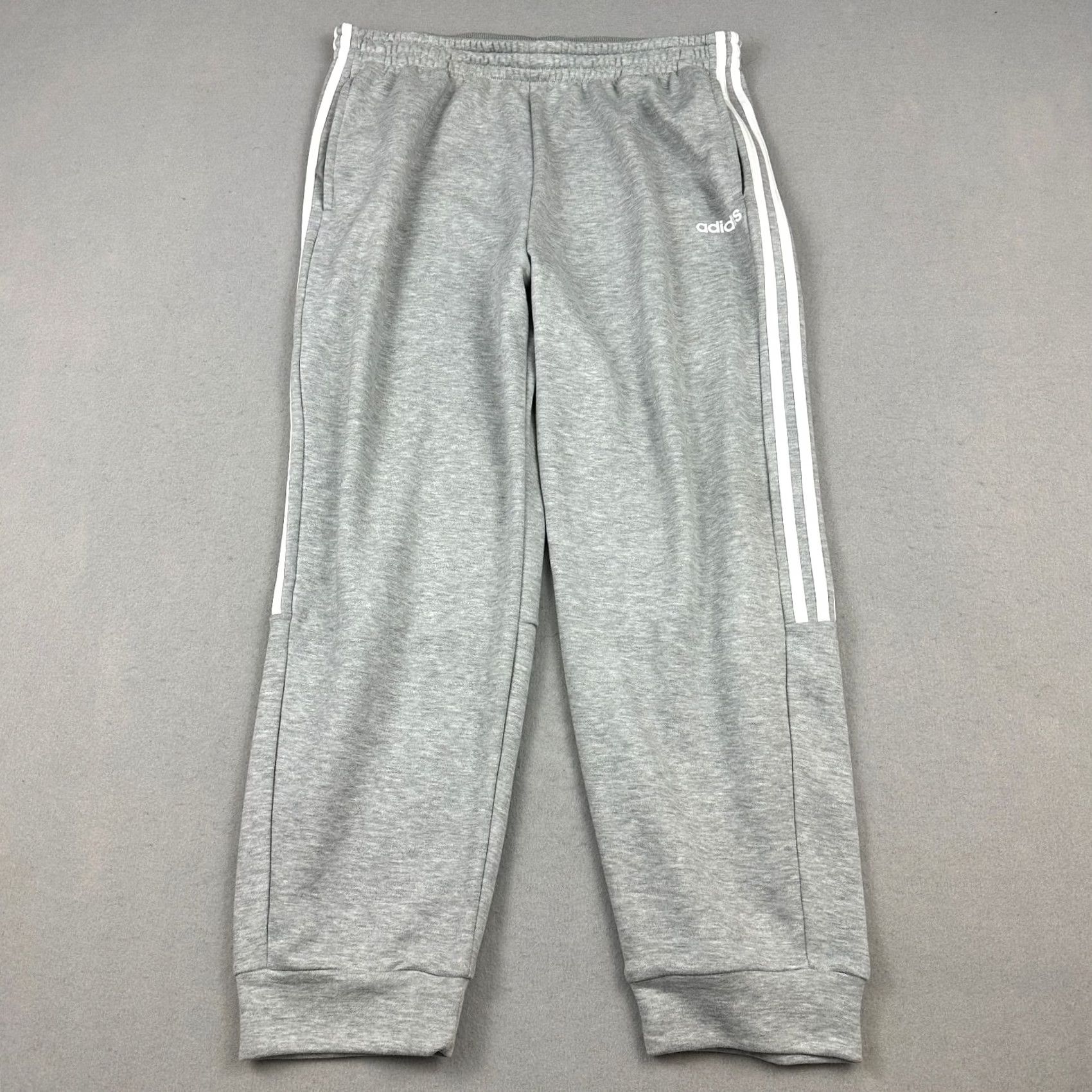 Adidas Adidas Pants XL Gray Solid Jogger Sweatpants Drawstring Pockets Men's Regular Inseam 28in Athletic Sports Size US 35 - 2 Thumbnail