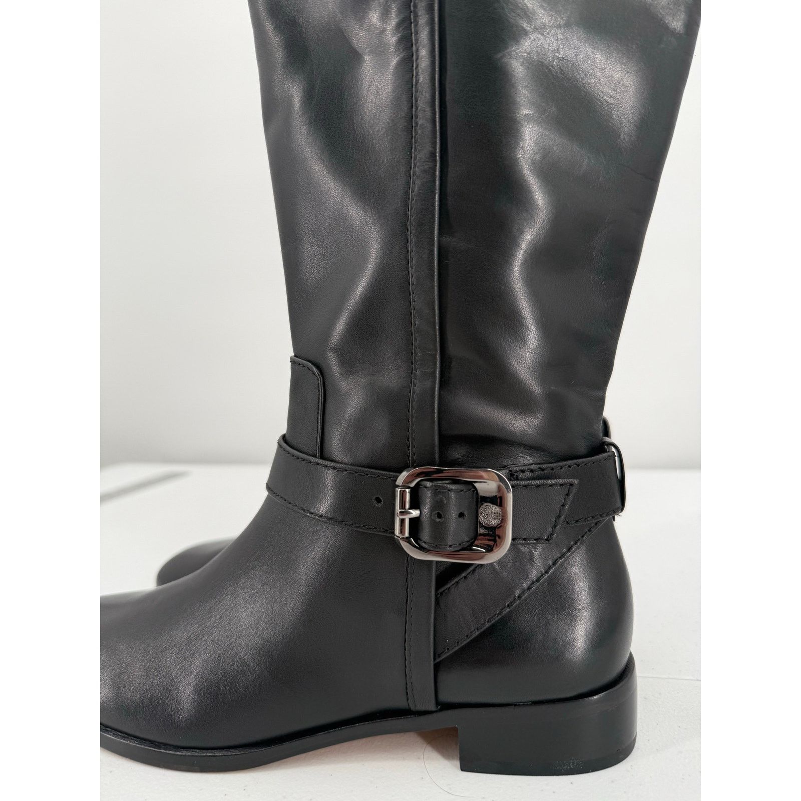 Vince Camuto NWT Vince Camuto Ovarlym Black Leather Knee-High Riding Boot Size US 6.5 / IT 36.5 - 5 Thumbnail