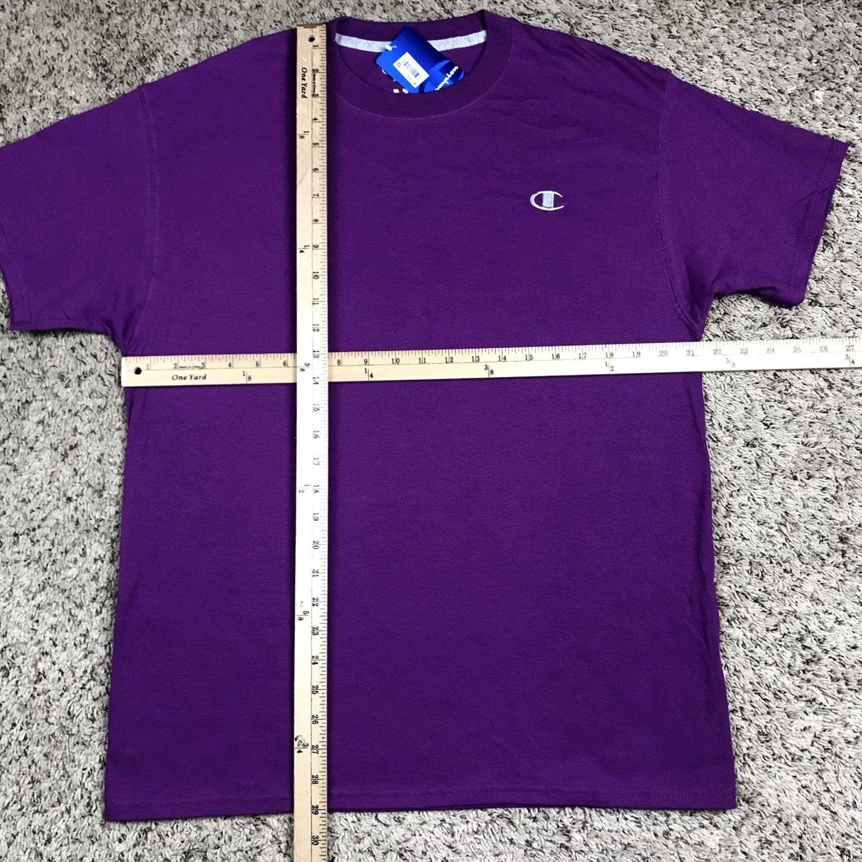 Champion VINTAGE? No — Champion Shirt Mens Large Purple Short Sleeve T-Shirt Embroidered Logo Size US L / EU 52-54 / 3 - 6 Thumbnail