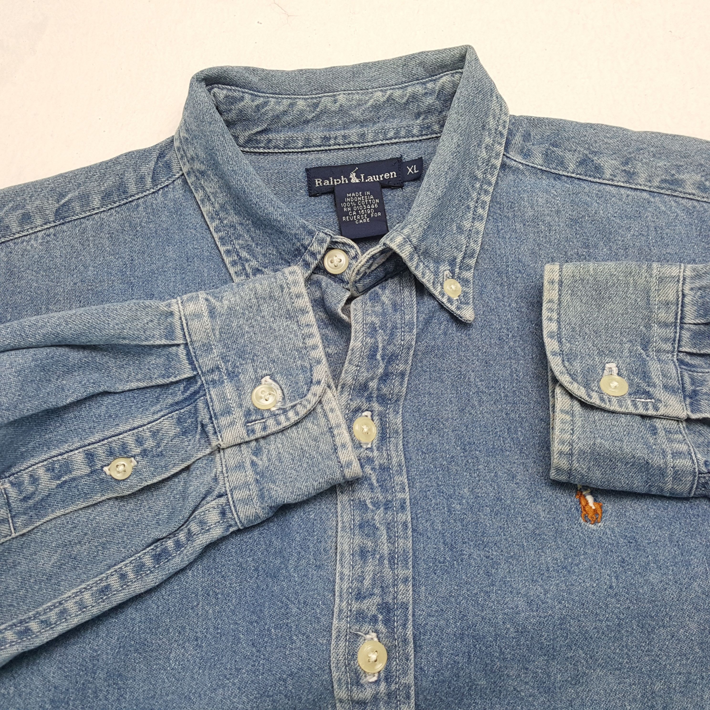 Polo Ralph Lauren × Vintage Vintage POLO by RALPH LAUREN Fashion Brand Denim Shirts Size US M / EU 48-50 / 2 - 7 Thumbnail