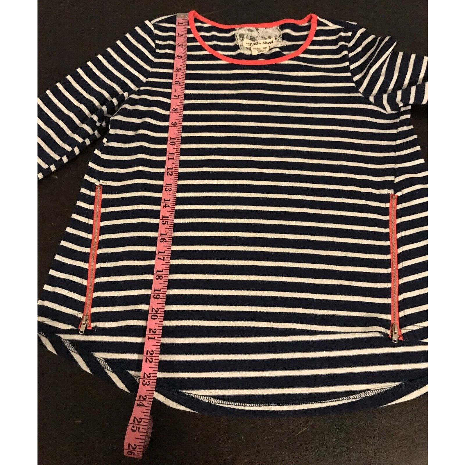 Anthropologie Anthropologie Lil’s Closet Blue/White Stripe Zip Top Size XS / US 0-2 / IT 36-38 - 7 Thumbnail