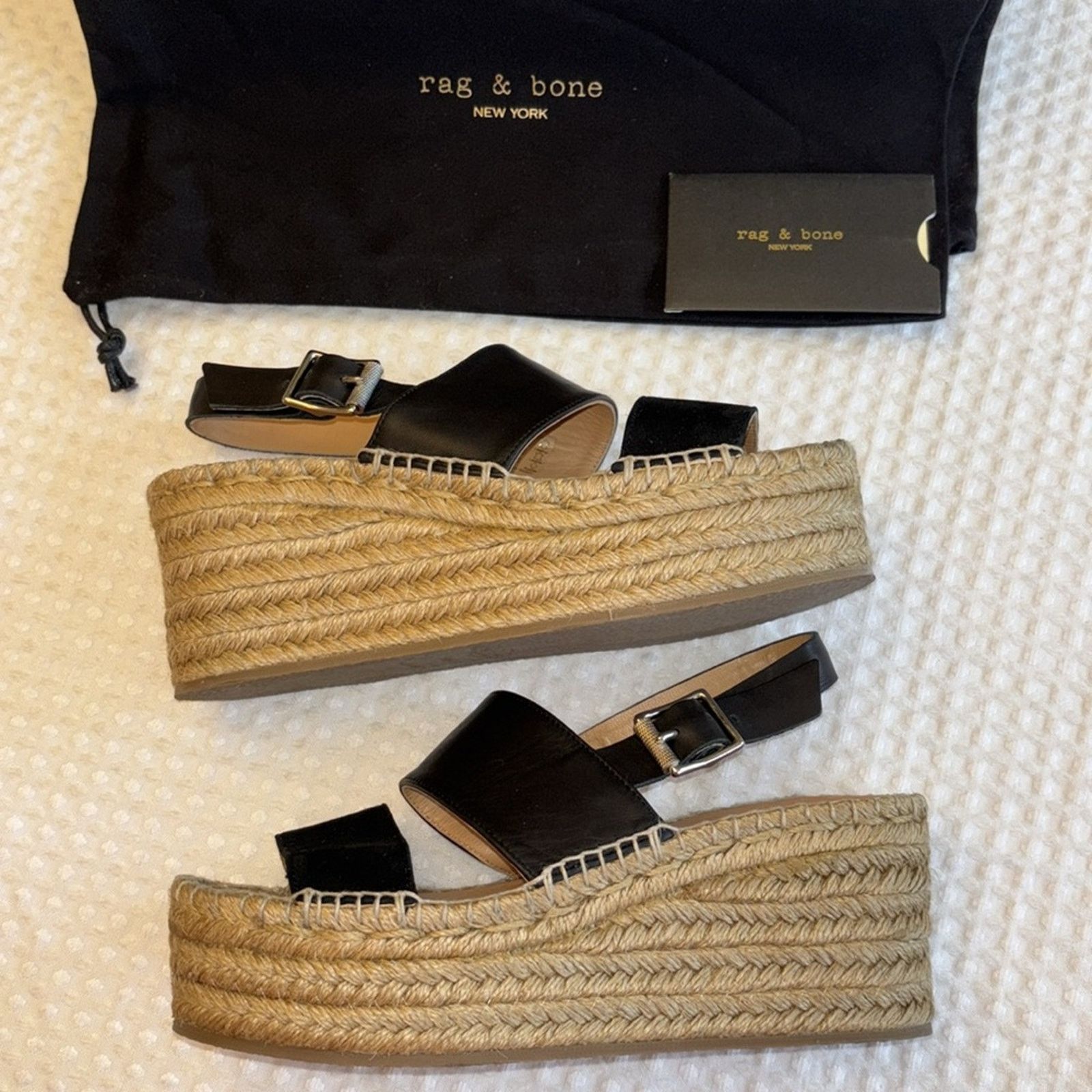Rag & Bone NEW! rag & bone Edie 6.5 Black Platform Espadrille Sandals Size US 6.5 / IT 36.5 - 9 Thumbnail