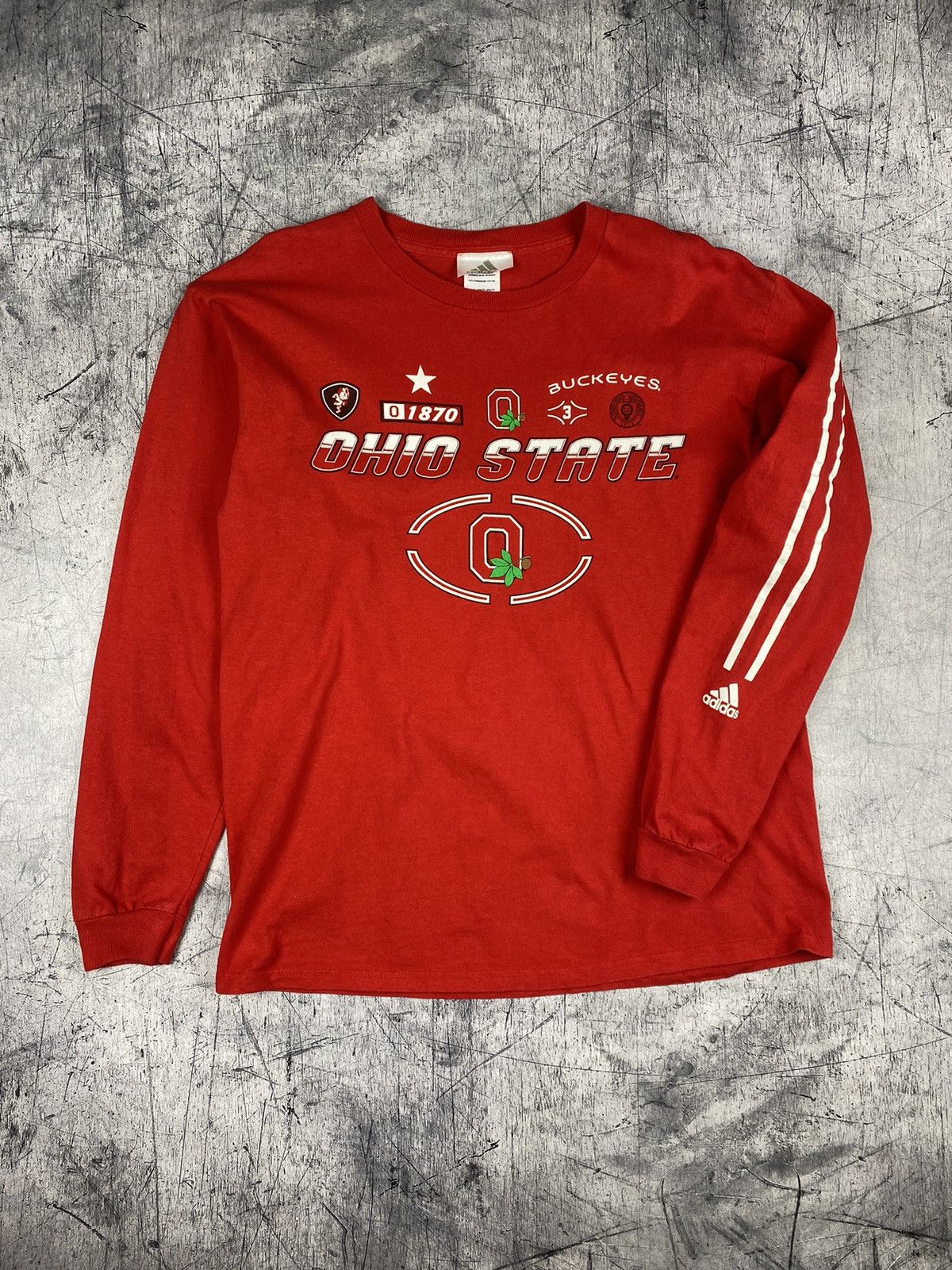 Adidas × Vintage Vintage 90s Ohio State University Buckeyes Long Sleeve Size US L / EU 52-54 / 3 - 2 Thumbnail