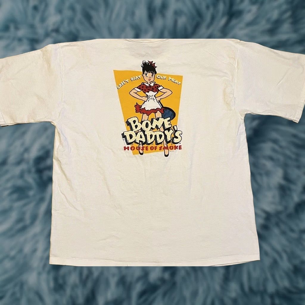 Bones VINTAGE Grunge T-Shirt Mens 2XL White Bone Daddys BBQ Can’t Beat Our Meat Funny 90s Y2K Shirt Texan Humor Size US XXL / EU 58 / 5 - 1 Thumbnail