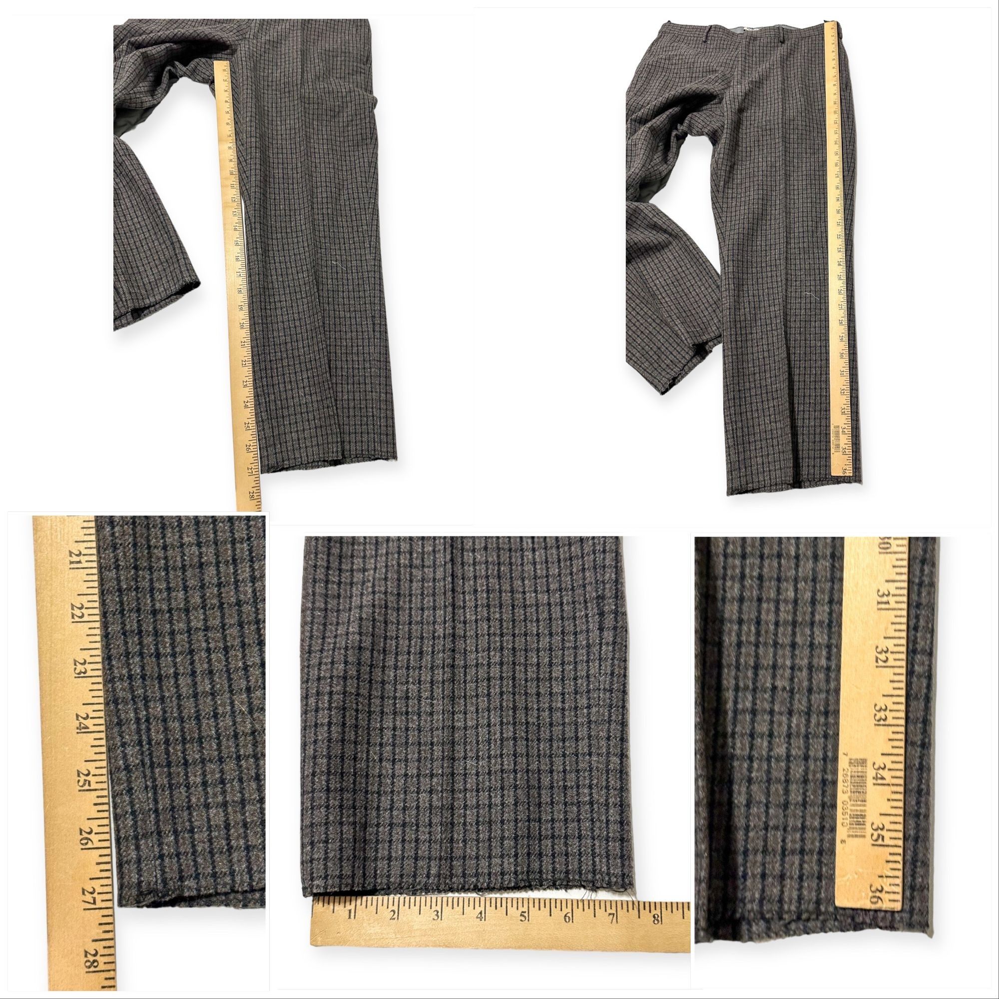Miu Miu Miu Miu Wool Cashmere Check Cropped Pants Gray Straight Leg Size 30" / US 8 / IT 44 - 13 Thumbnail