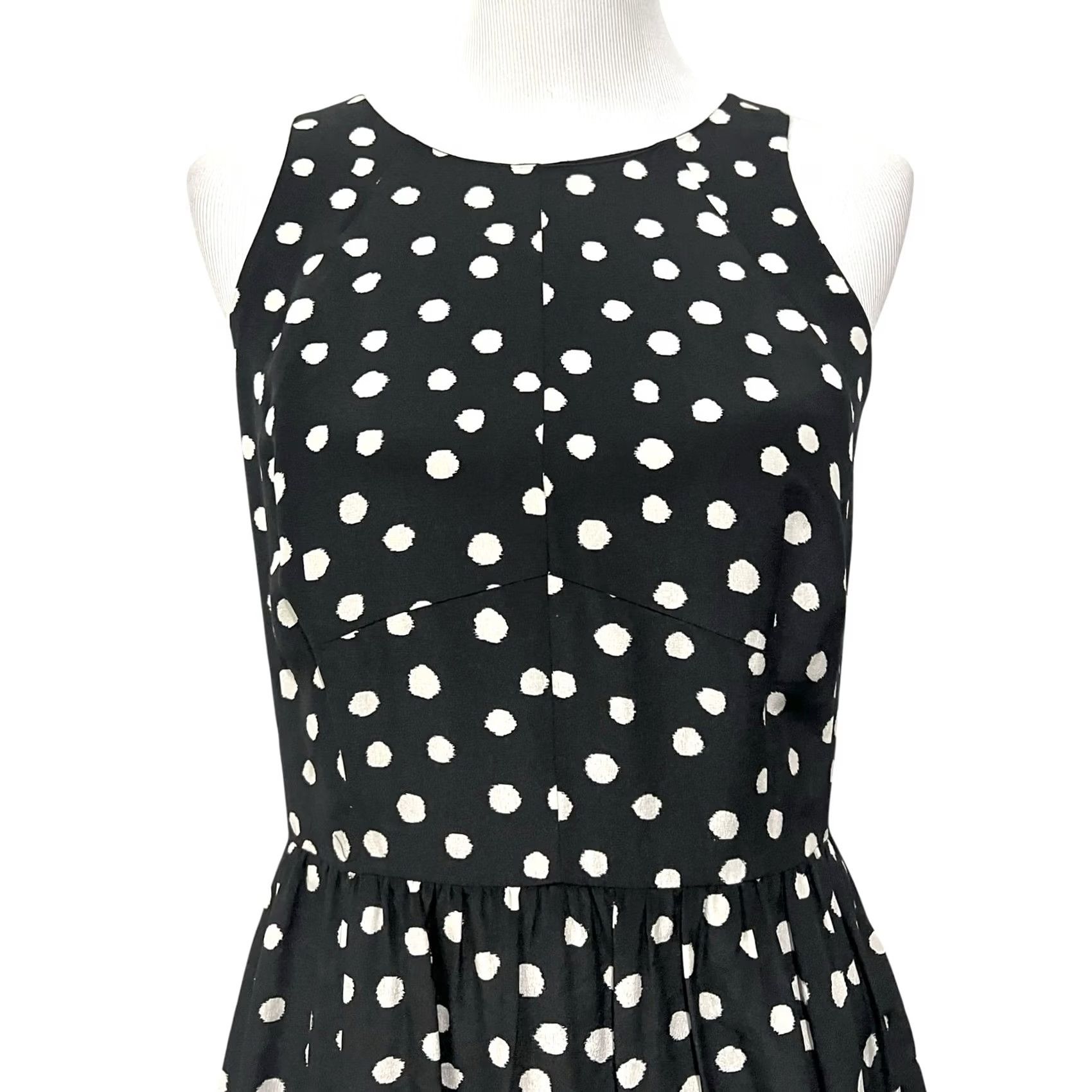 Rebecca Taylor Rebecca Taylor Black Polka Dot Silk Sleeveless Dress Racerback Women’s Size 8 Size M / US 6-8 / IT 42-44 - 3 Thumbnail