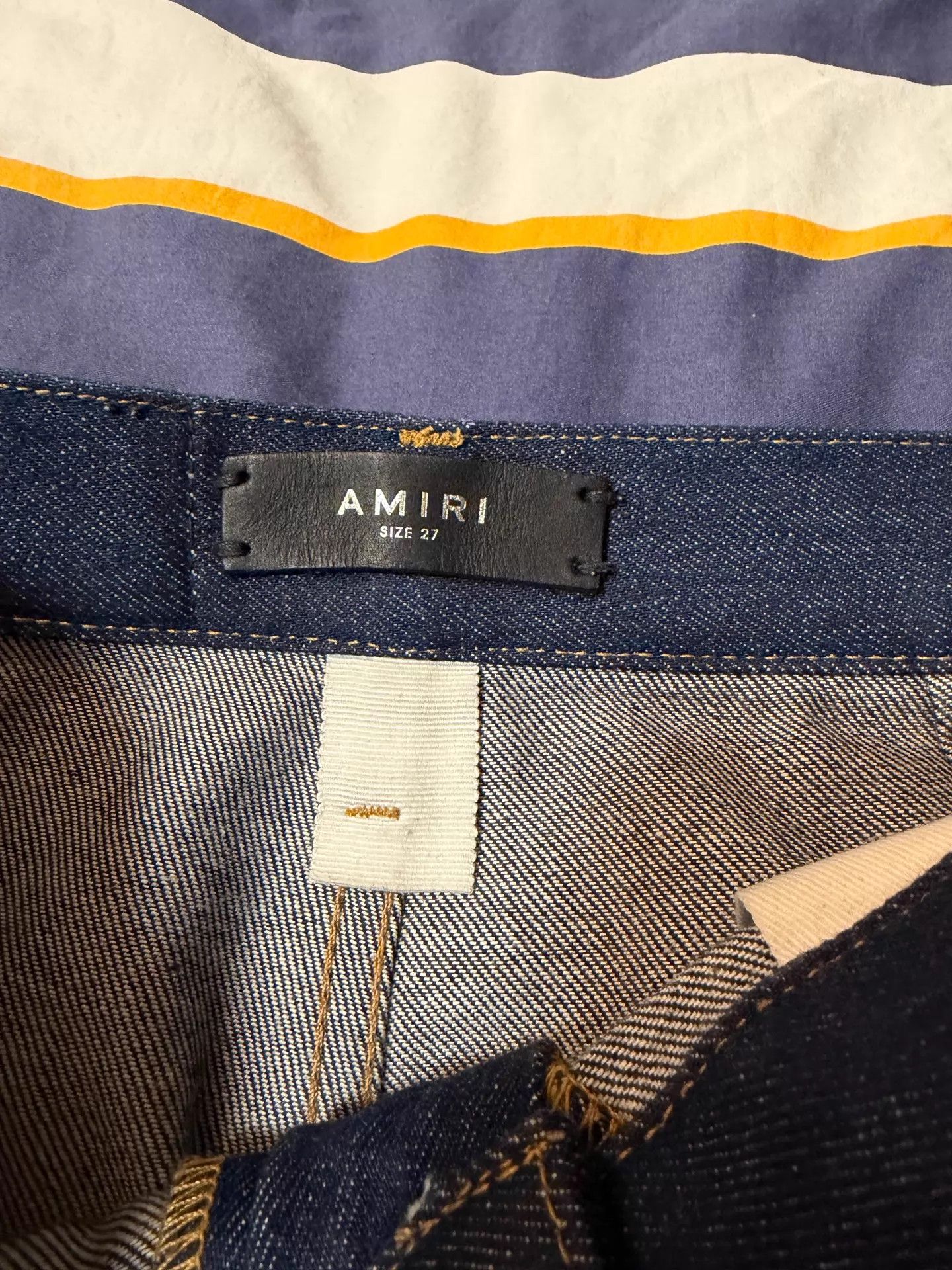 AMI AMIRI Indigo High Waist Wide Leg Cargo Jeans US 27 Size US 27 - 3 Thumbnail