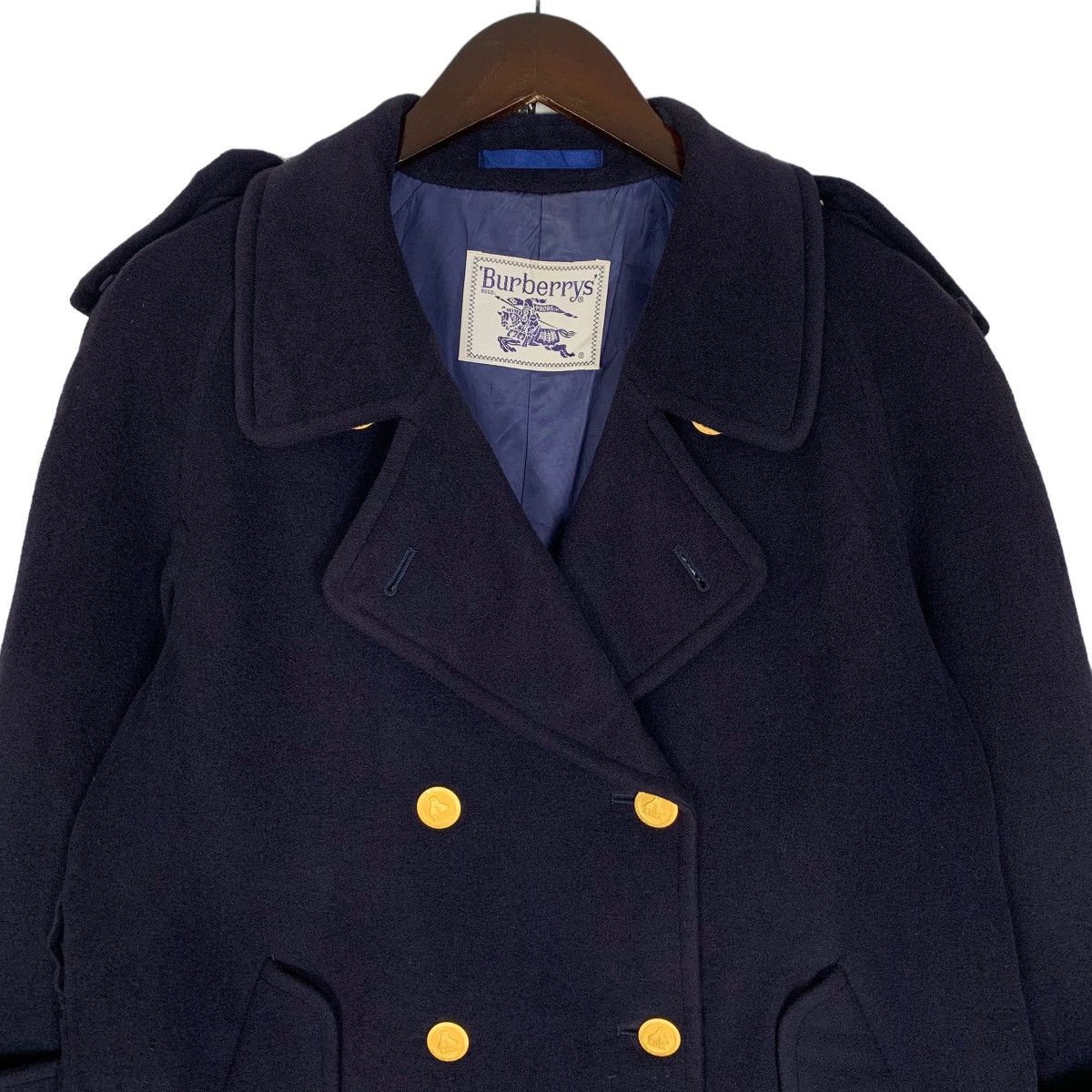 Burberry × Vintage Vintage Burberry Peacoat Wool Coat Size S / US 4 / IT 40 - 2 Thumbnail