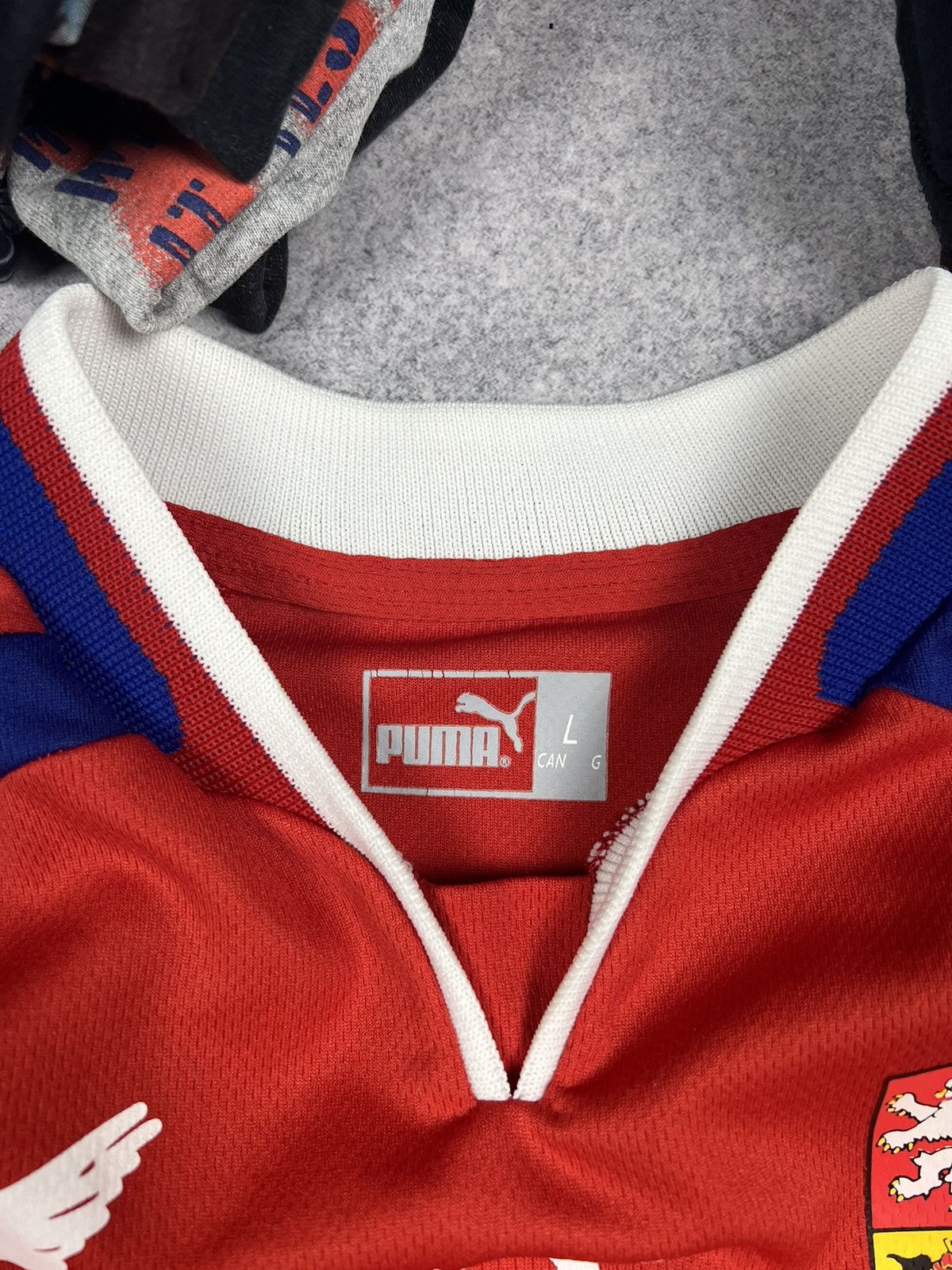 Puma Vintage Puma Czech Republic 2000s Soccer Blokcore Y2K Jersey Size US L / EU 52-54 / 3 - 5 Thumbnail