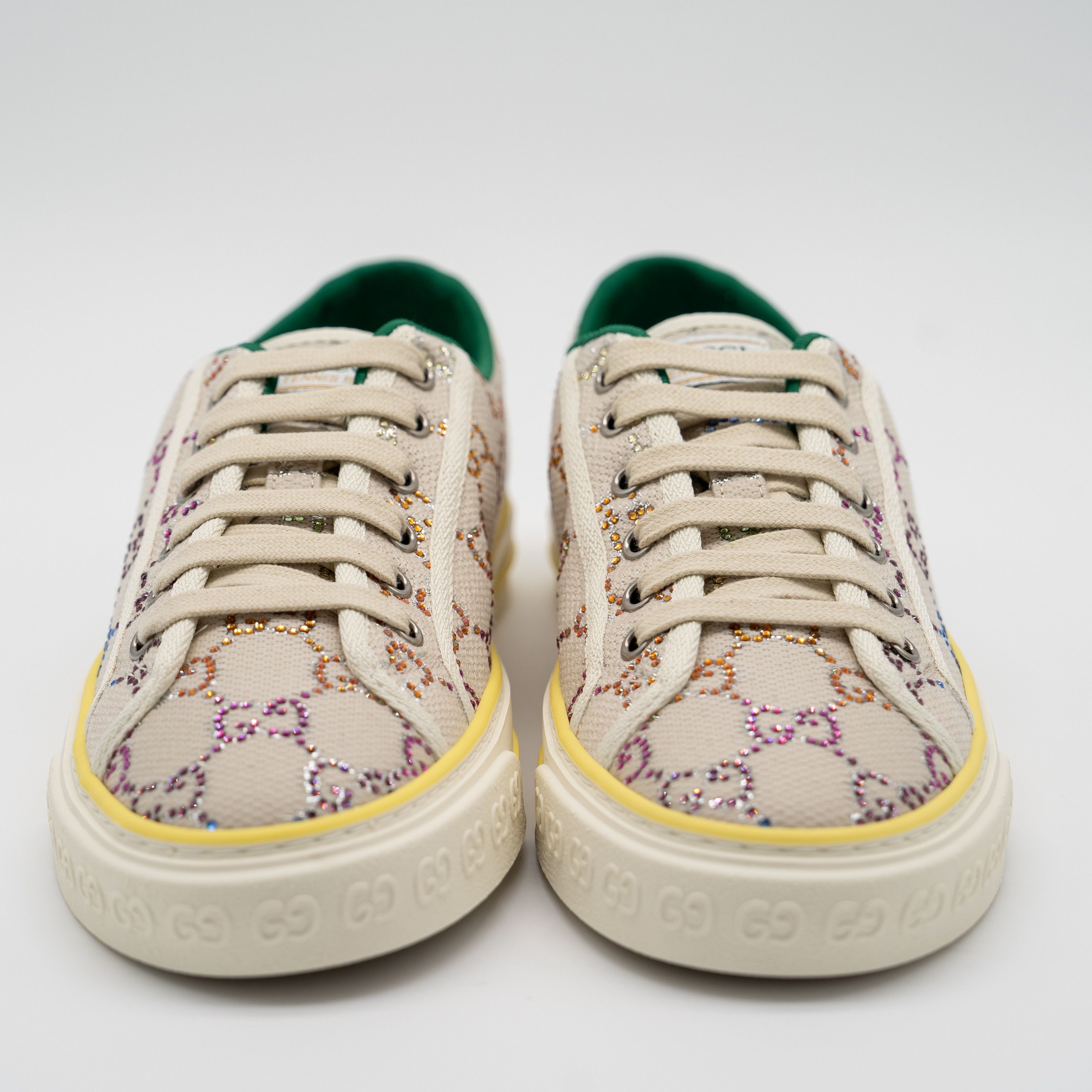 Gucci 40G 10 us Gucci Canvas Crystal GG 1977 Tennis Sneakers Beige Size US 10 / IT 40 - 2 Thumbnail