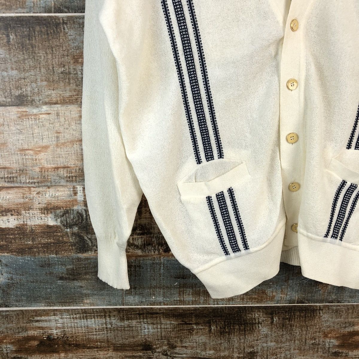 Homespun Knitwear × Japanese Brand DLL Pinnacle Alps vintage White Cardigan Knitwear #C455 Size US L / EU 52-54 / 3 - 7 Thumbnail