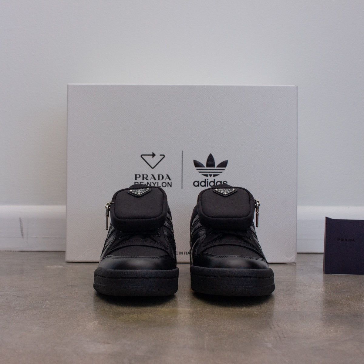 Adidas × Prada ADIDAS X PRADA RE-Nylon Forum Low Black Sneakers GY7043 Size US 7 / IT 37 - 6 Thumbnail