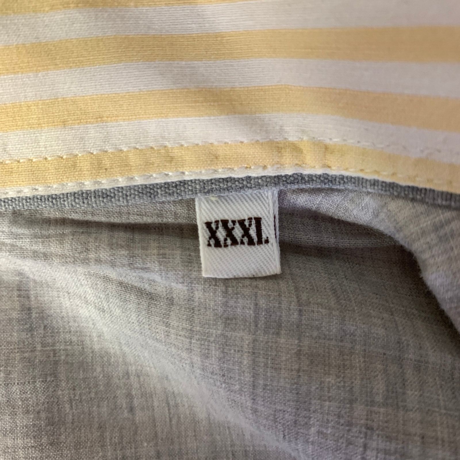 Brunello Cucinelli BRUNELLO CUCINELLI XXXL Yellow White Stripe Linen LS Shirt Size US XXL / EU 58 / 5 - 6 Thumbnail
