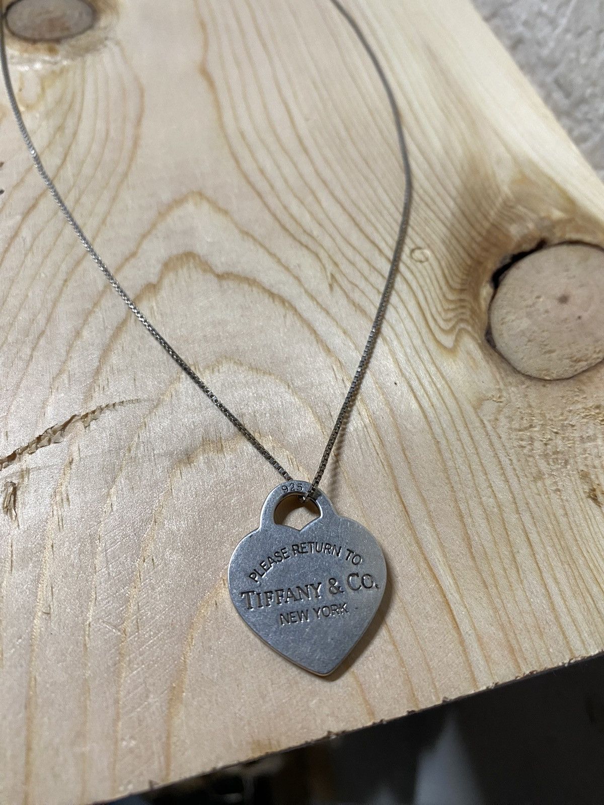 Tiffany & Co Heart Charm Necklace Sterling Silver 925
