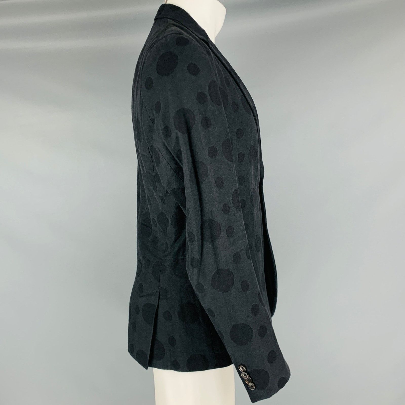 Paul Smith Size 40 Black Polka Dot Cotton Viscose Sport Coat Size 40R - 3 Thumbnail