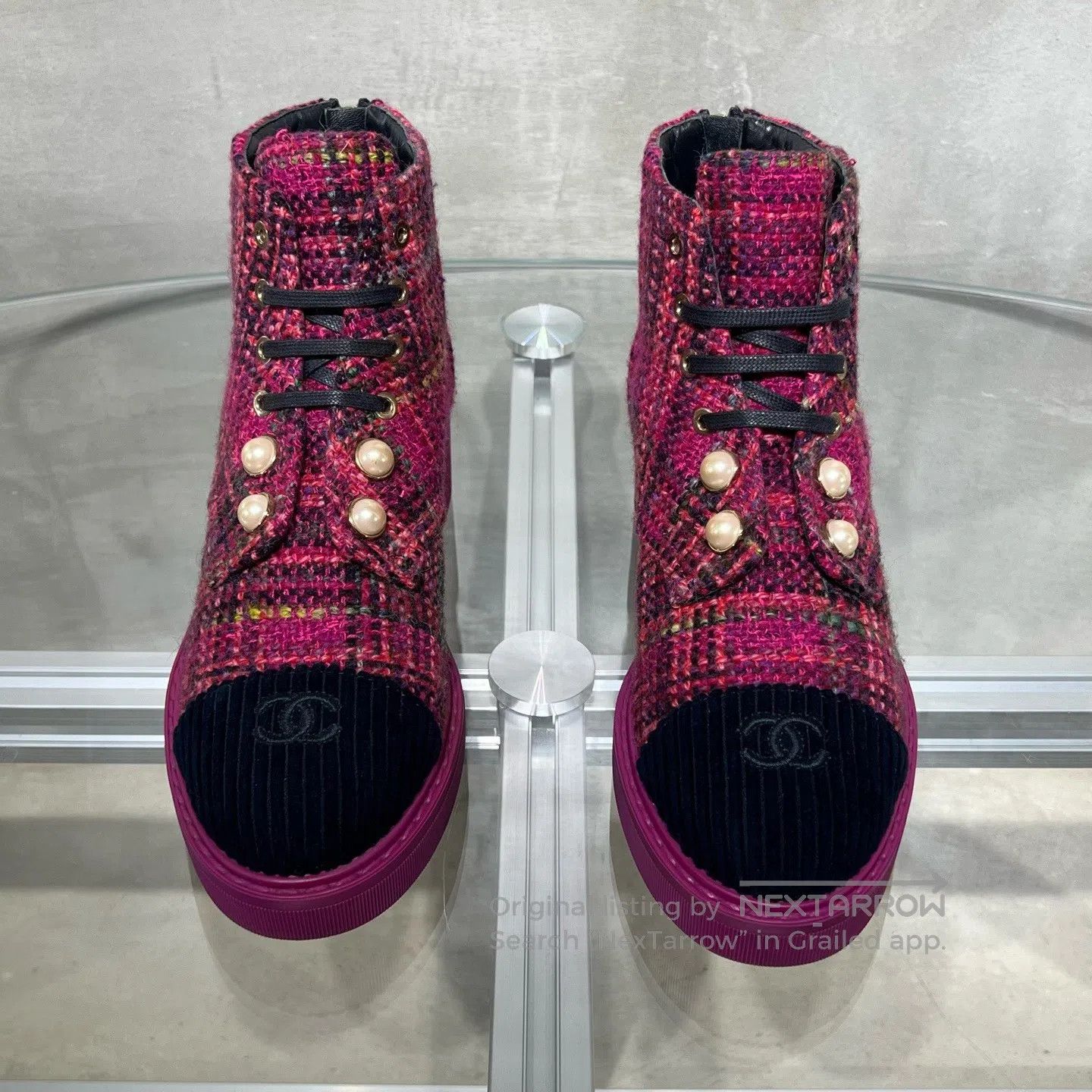 Chanel Chanel Ruffled short boots, rose red Size US 7.5 / IT 37.5 - 2 Thumbnail