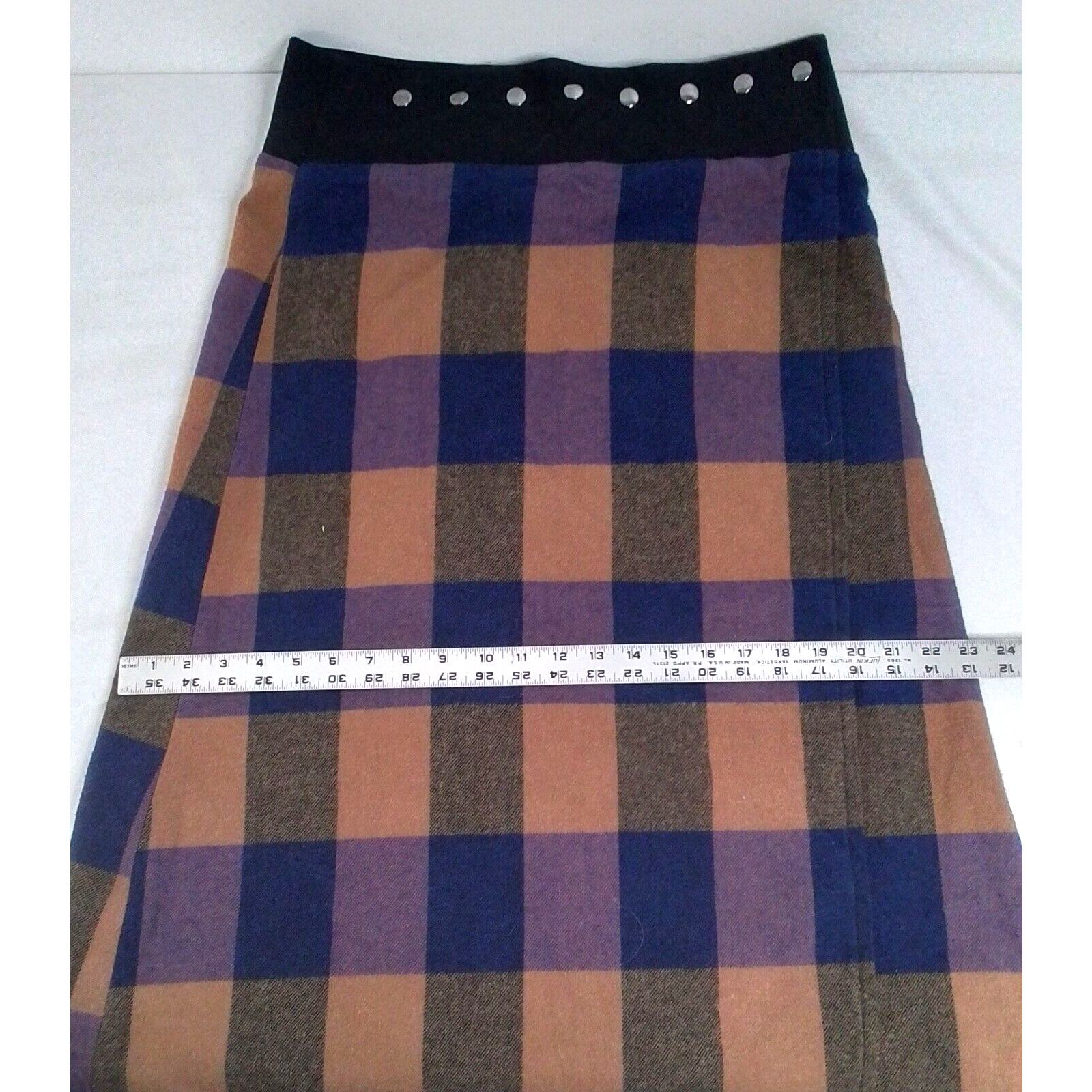 Other Top Skirt Women's Buffalo Plaid Design Blue/Brown #W2947 Size 33" - 11 Thumbnail