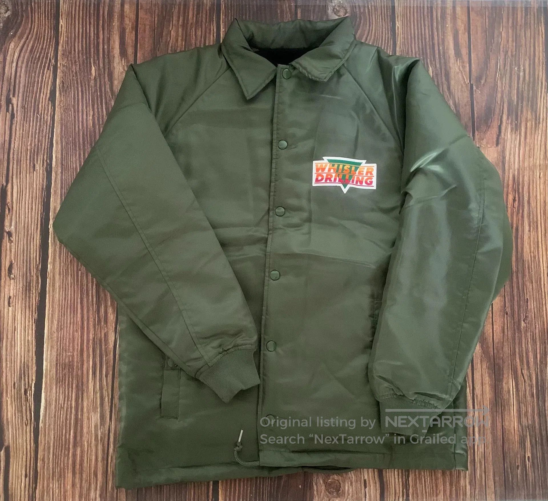 Pherrow's olive green coach jacket with logo. Size US M / EU 48-50 / 2 - 2 Thumbnail