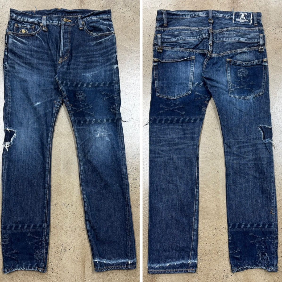 Mastermind Japan MMJ Mastermind Japan "Identity" Period Skull Jacquard Denim Size US 35 - 1 Thumbnail