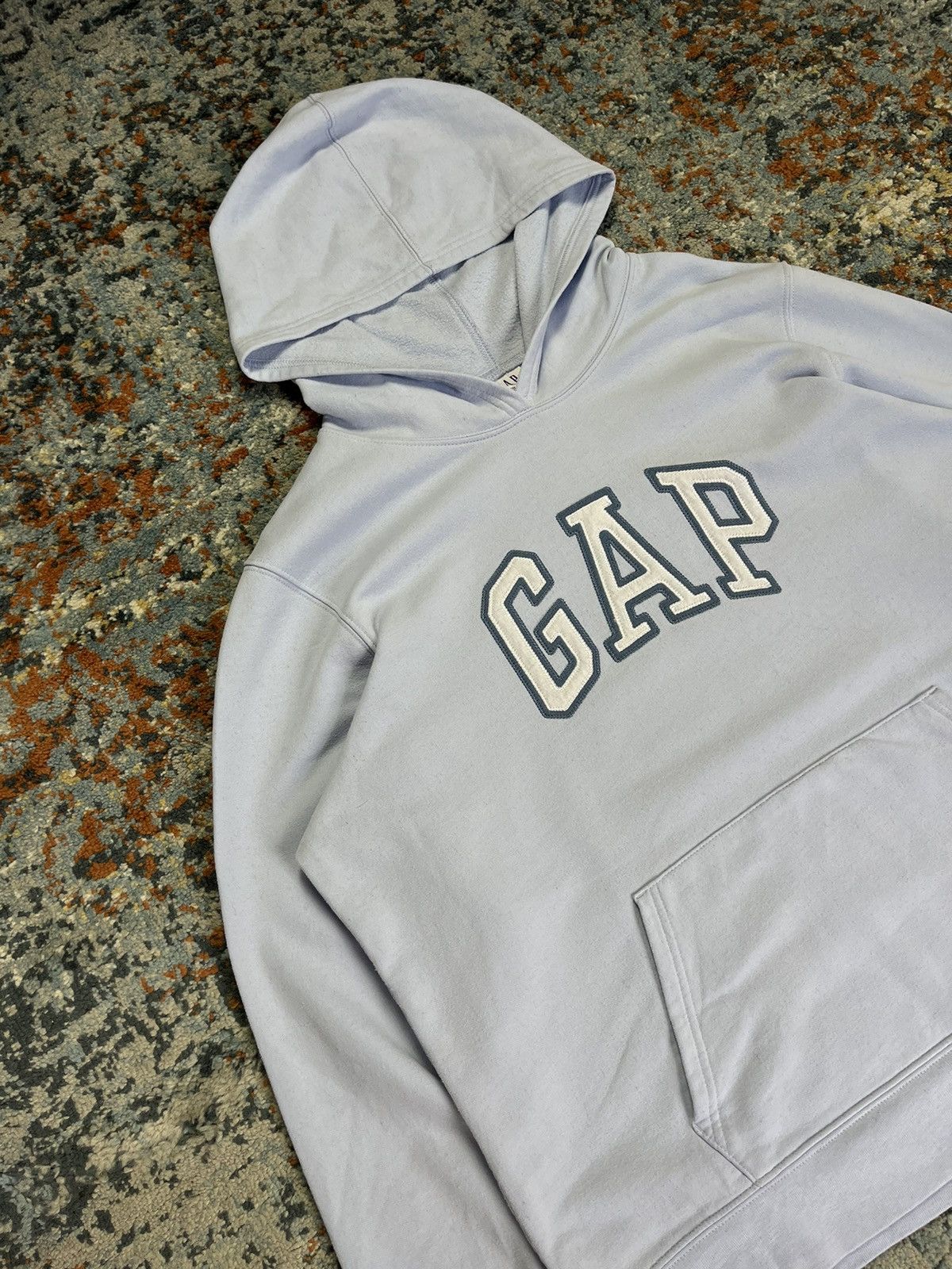 Gap × Vintage Vintage 00s GAP classic spellout arch logo baby blue hoodie Size US XL / EU 56 / 4 - 2 Thumbnail