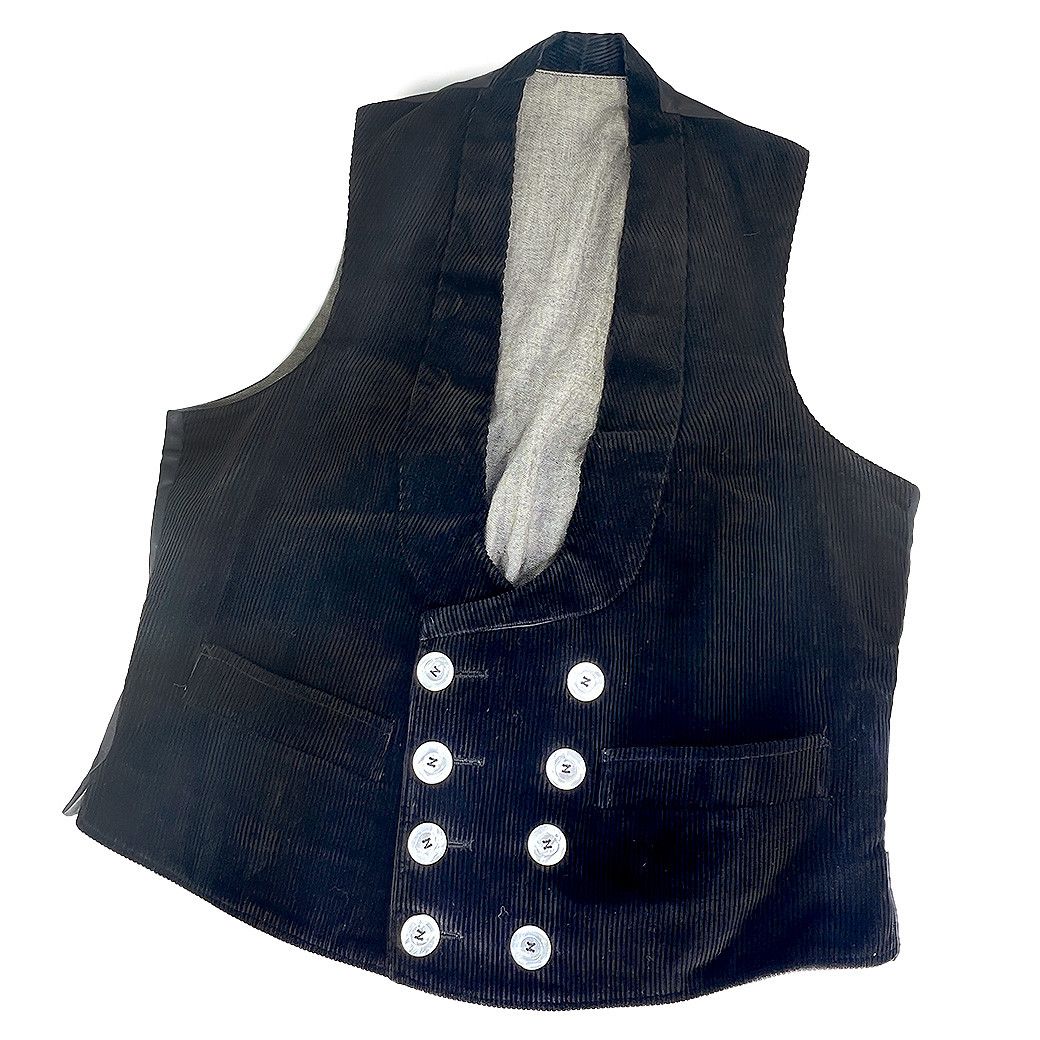 Other Black Double Breasted Corduroy Vintage Vest Size 38R - 2 Thumbnail