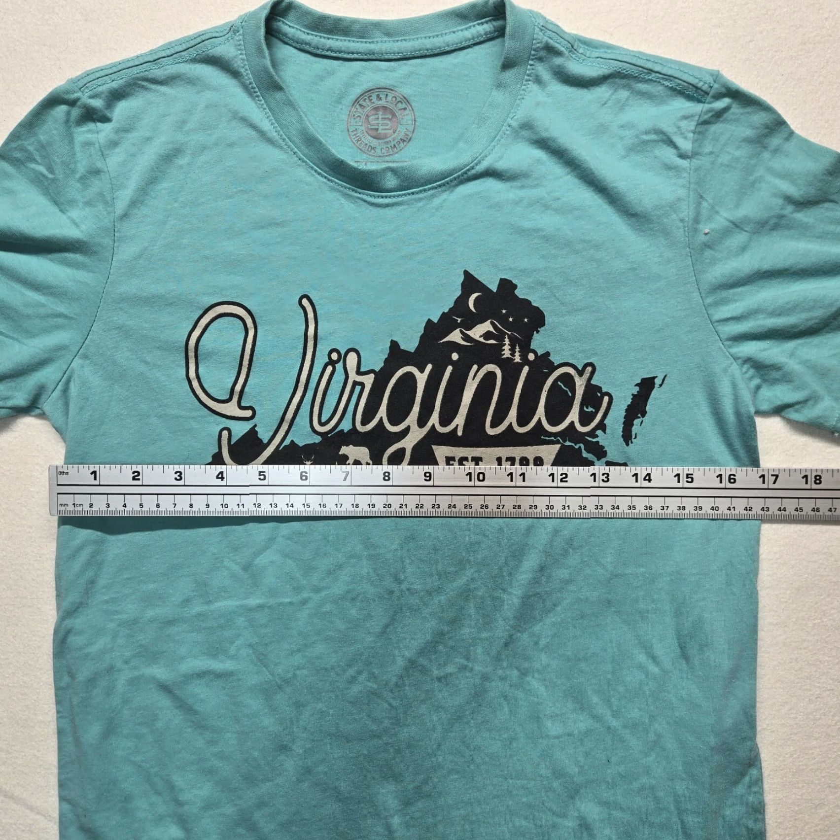 Vintage Blue Virginia State Hometown Pride Tee Shirt Short Sleeve Adult M Blue Virginia State Shirt M Mens USA Patriotic Graphic Tee 90s? Size US M / EU 48-50 / 2 - 4 Thumbnail