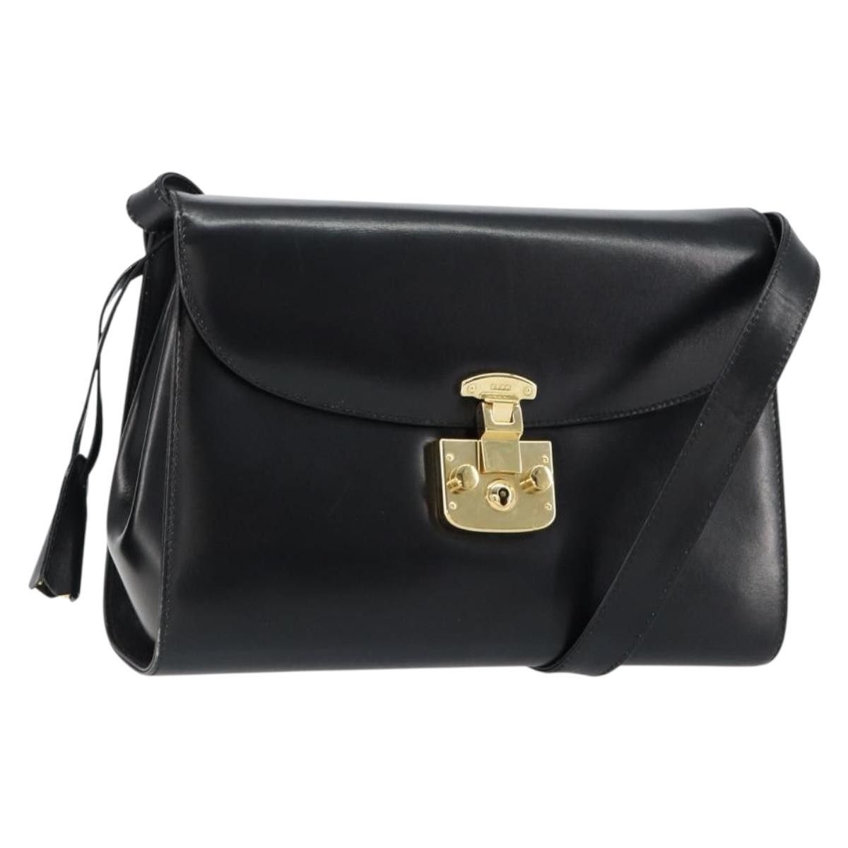 Gucci Vintage Lady Lock Flap Crossbody Bag Leather