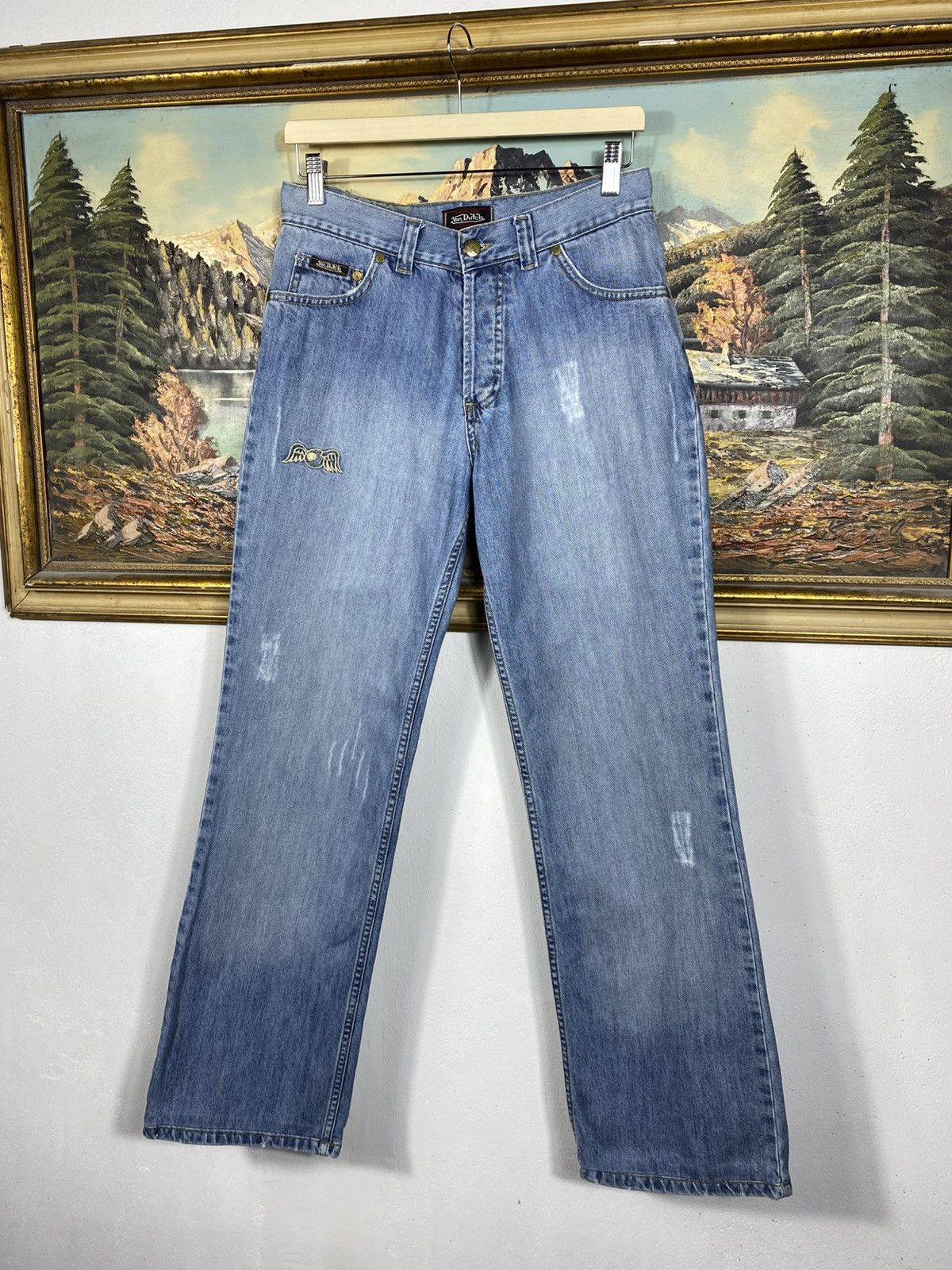 Vintage × Von Dutch Von Dutch Vintage Y2k Big Logo Denim Jeans Trousers Pants Size 32" / US 10 / IT 46 - 7 Thumbnail