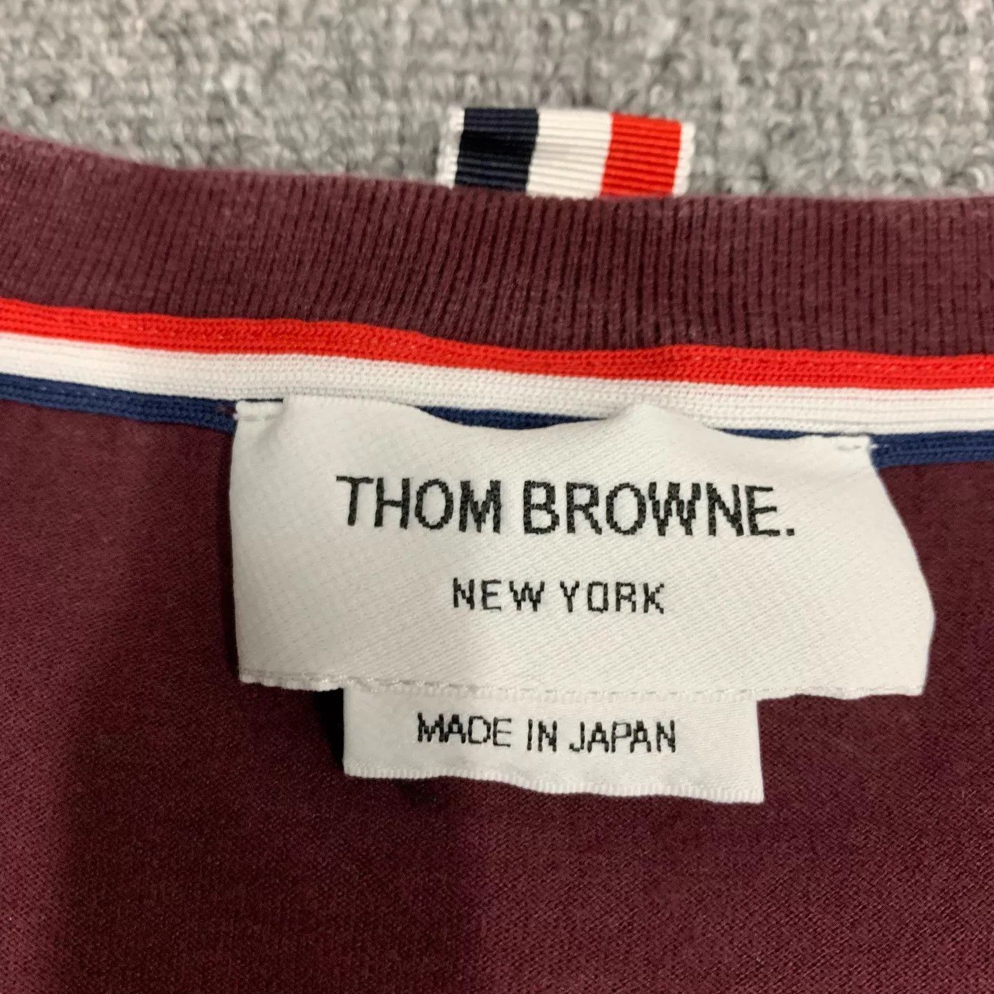 Thom Browne TB 4-Stripe Wine Red Sweater 1 9/10 front stain Size US S / EU 44-46 / 1 - 5 Thumbnail