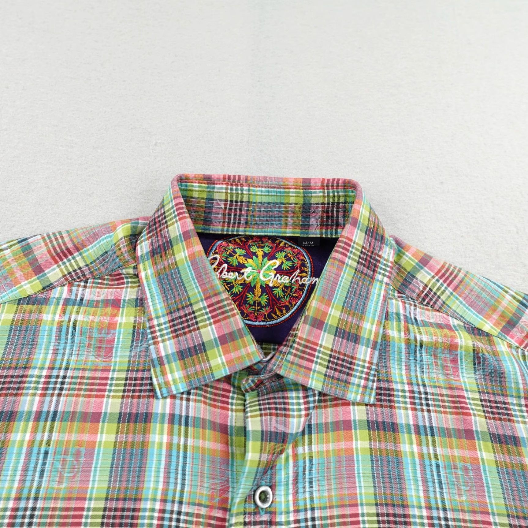 Robert Graham Robert Graham Shirt Men Medium Blue Pink Green Plaid Colorful Button Up Classic Size US M / EU 48-50 / 2 - 2 Thumbnail