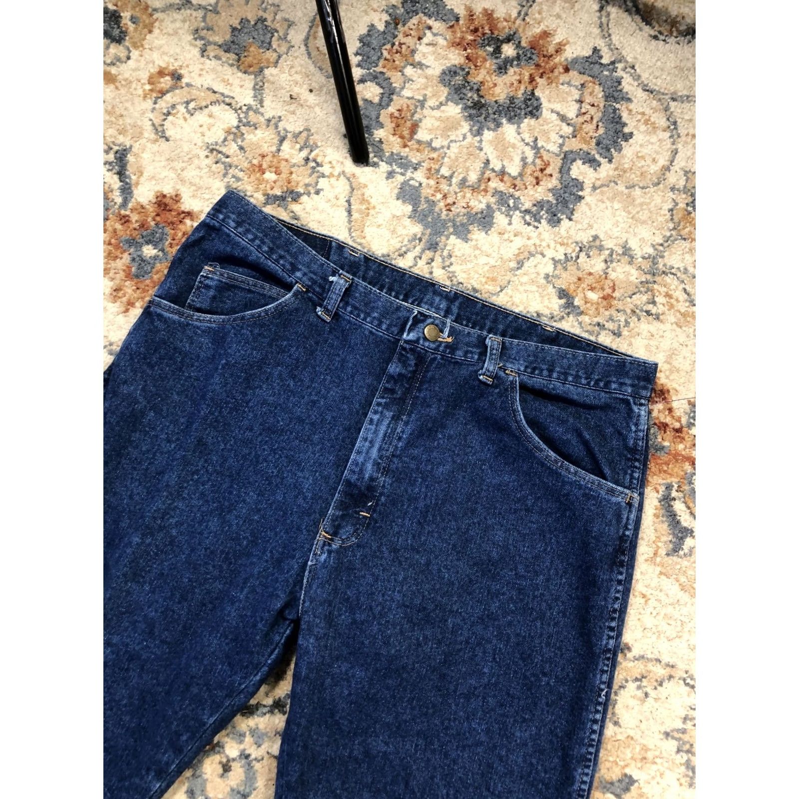 Wrangler VINTAGE Wrangler 88940DW Jeans Mens 38x31 Blue Dark Wash Regular Straight Denim USA 90s Wrangler Authentic Size US 38 / EU 54 - 5 Thumbnail