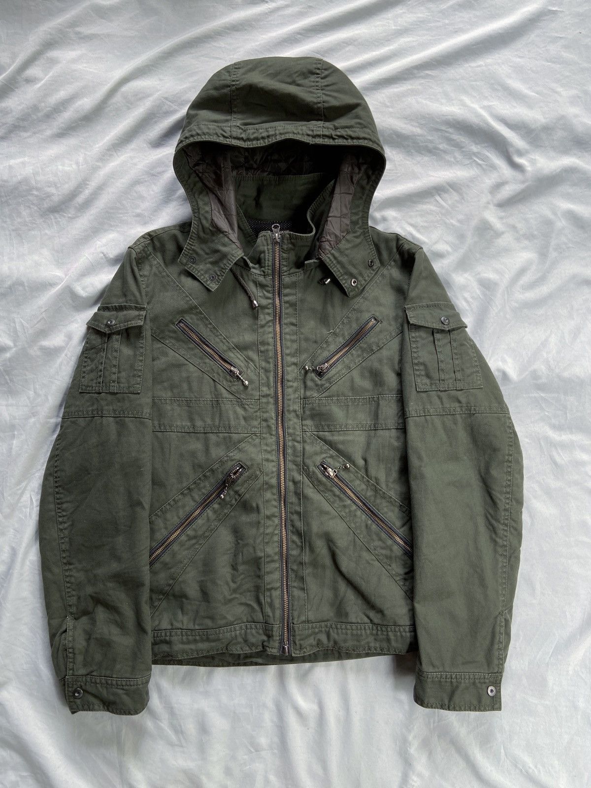 Japanese Brand HIDE AWAYS NICOLE ENGLAND FLAG DESIGN MULTI POCKET JACKET Size US M / EU 48-50 / 2 - 7 Thumbnail