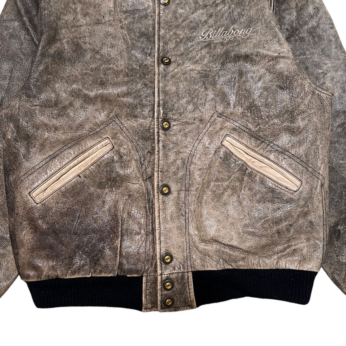 Billabong 🔥 80s 90s Vintage Billabong Leather Bomber Jacket Size US L / EU 52-54 / 3 - 5 Thumbnail