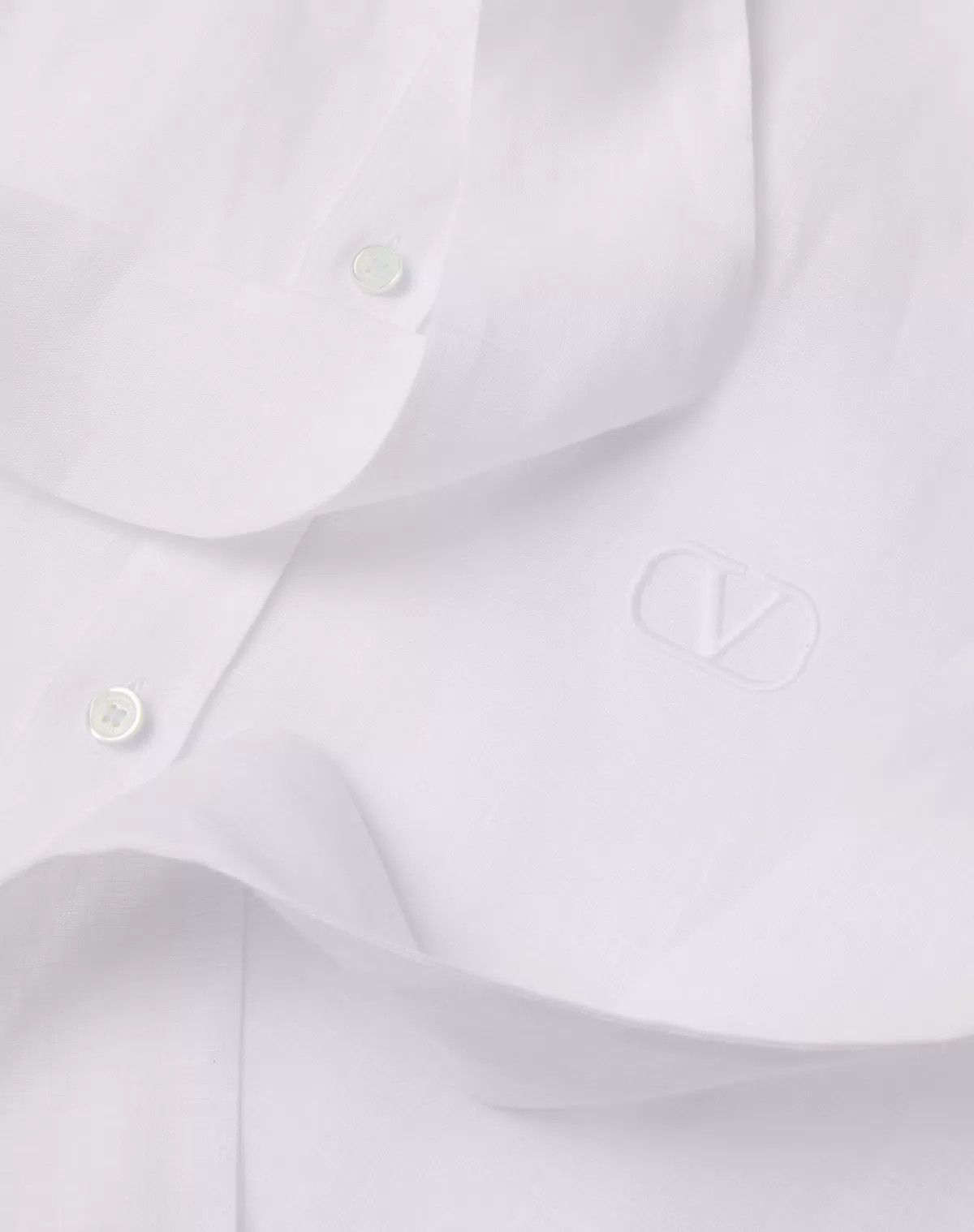 Valentino oc11z0625 Linen Shirt With Scarf in White Size US XS / EU 42 / 0 - 4 Thumbnail