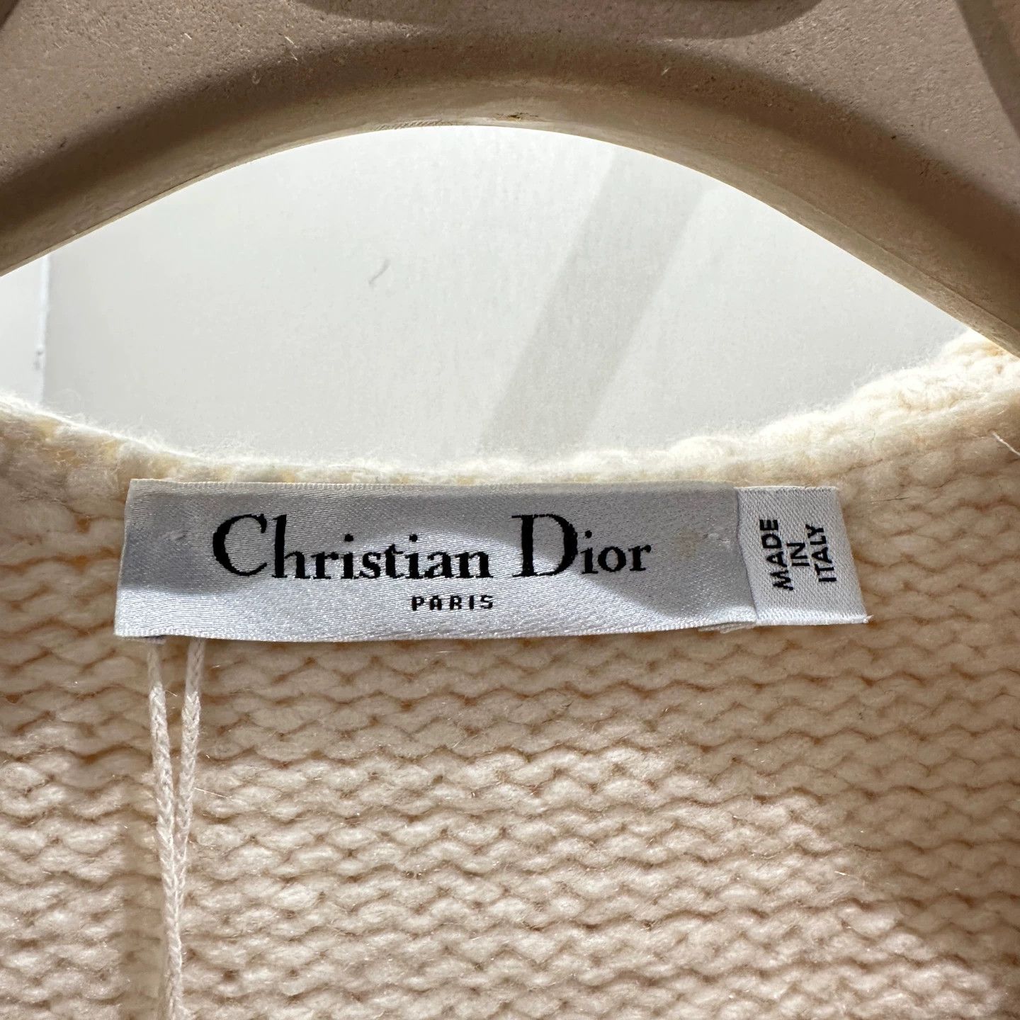 Christian Dior Monsieur Dior may741 logo intarsia navy-neck wool cardy 36 Size XS / US 0-2 / IT 36-38 - 3 Thumbnail