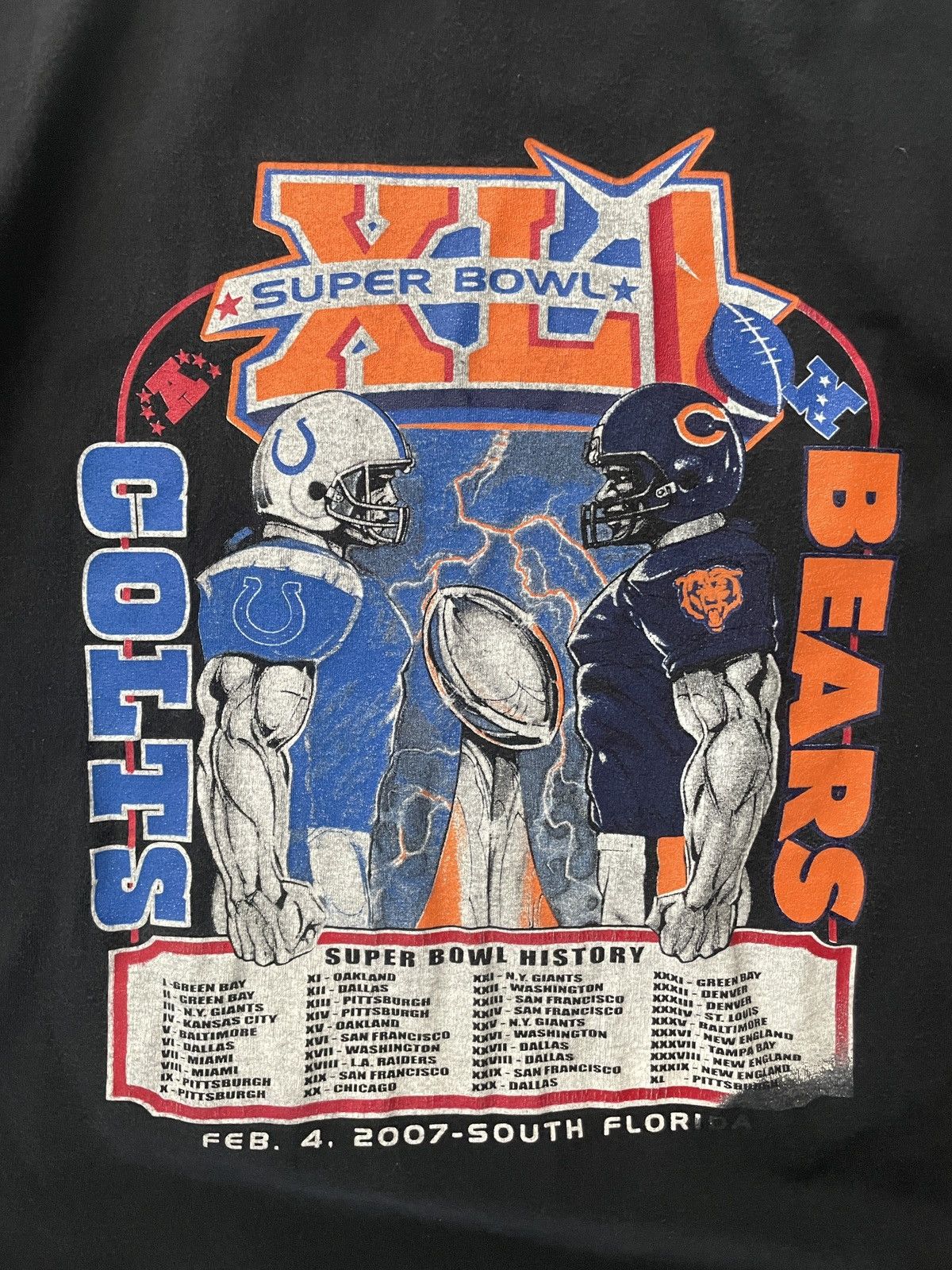 NFL × Vintage Vintage NFL Super Bowl XLI History T-Shirt Size US XL / EU 56 / 4 - 4 Thumbnail