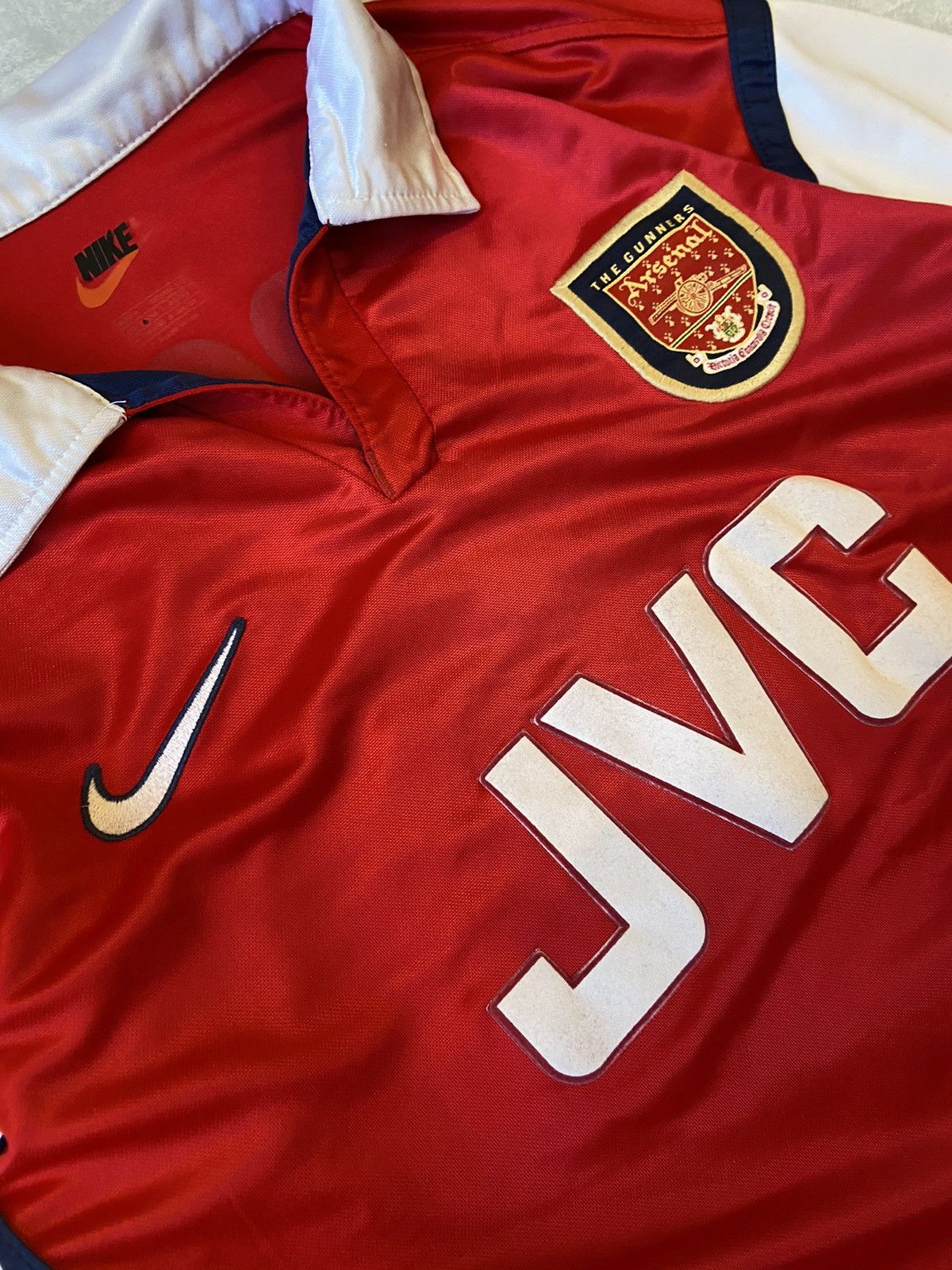 Vintage Nike Arsenal JVC 98/99 Home Vintage Soccer Jersey Made in UK Size US S / EU 44-46 / 1 - 4 Thumbnail