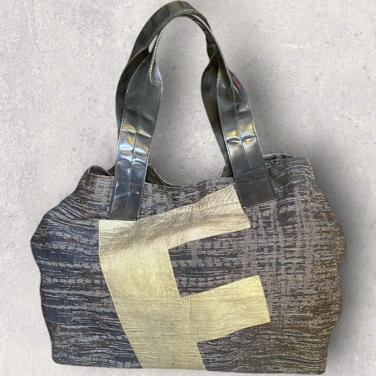 Issey Miyake Issey Miyake Fall 2000 F Leather Patch Tote Bag Size ONE SIZE - 1 Thumbnail