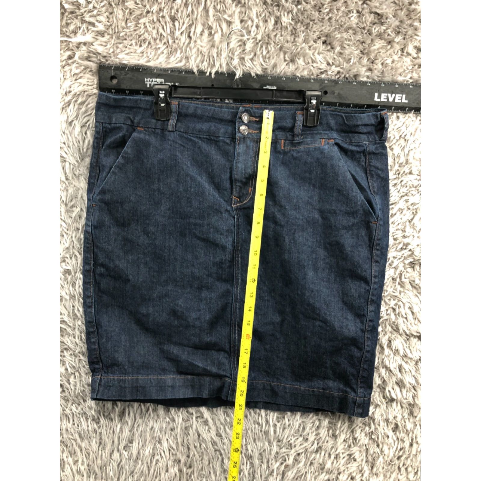 Old Navy Old Navy Skirt Women 16 Blue Denim Knee Length Straight & Pencil Button Zipper Pockets Casual Party Wedding 90s Preppy Size 38" / US 16 / IT 52 - 3 Thumbnail