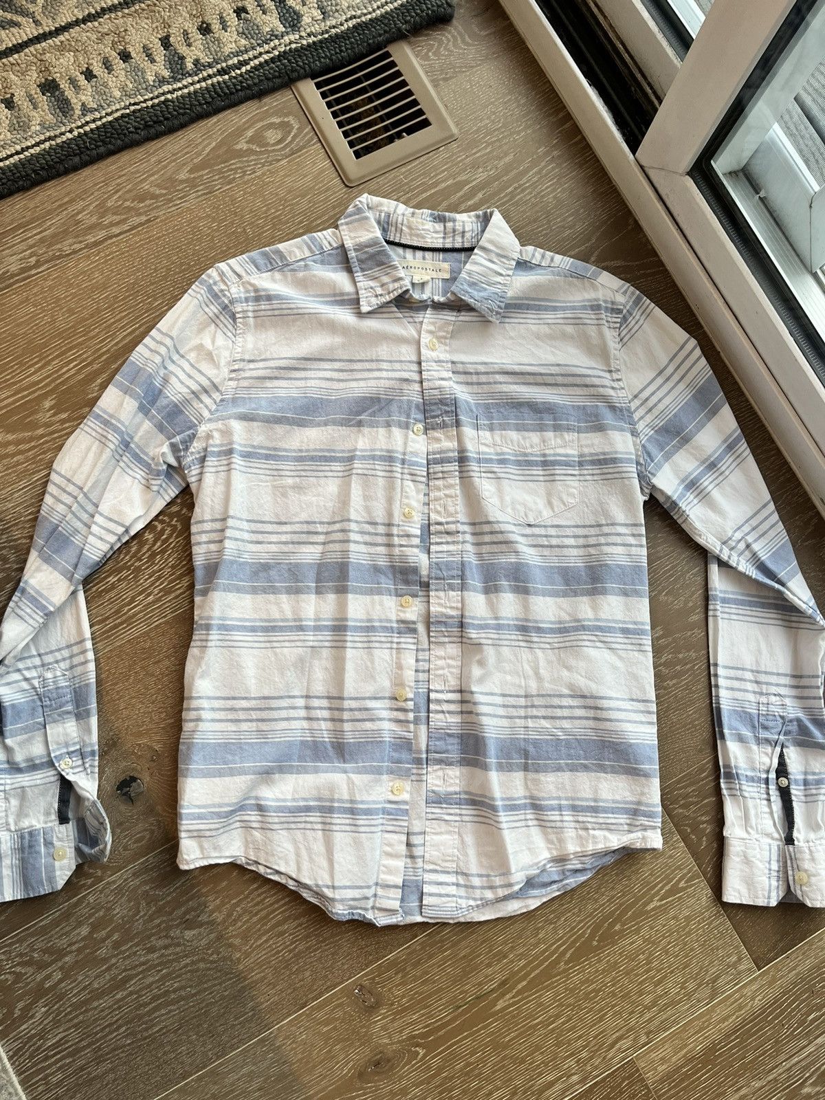Aeropostale Blue and White Aeropostale Button Up Size US S / EU 44-46 / 1 - 1 Thumbnail