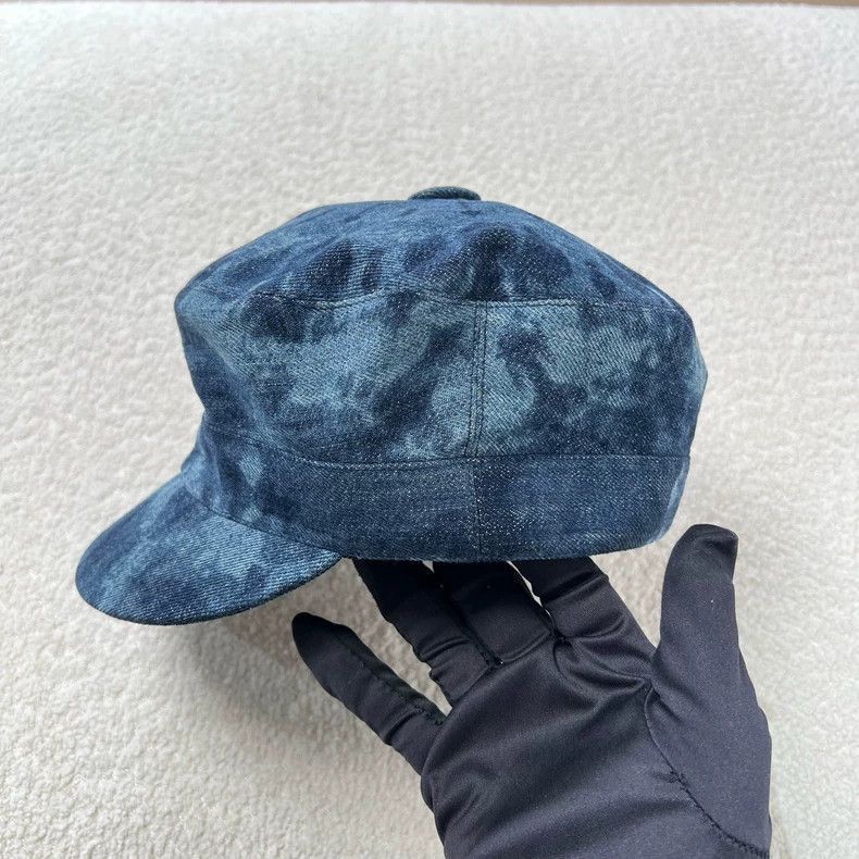 Dior Dior TieDye Denim Beret Hat-2506 Size ONE SIZE - 4 Thumbnail