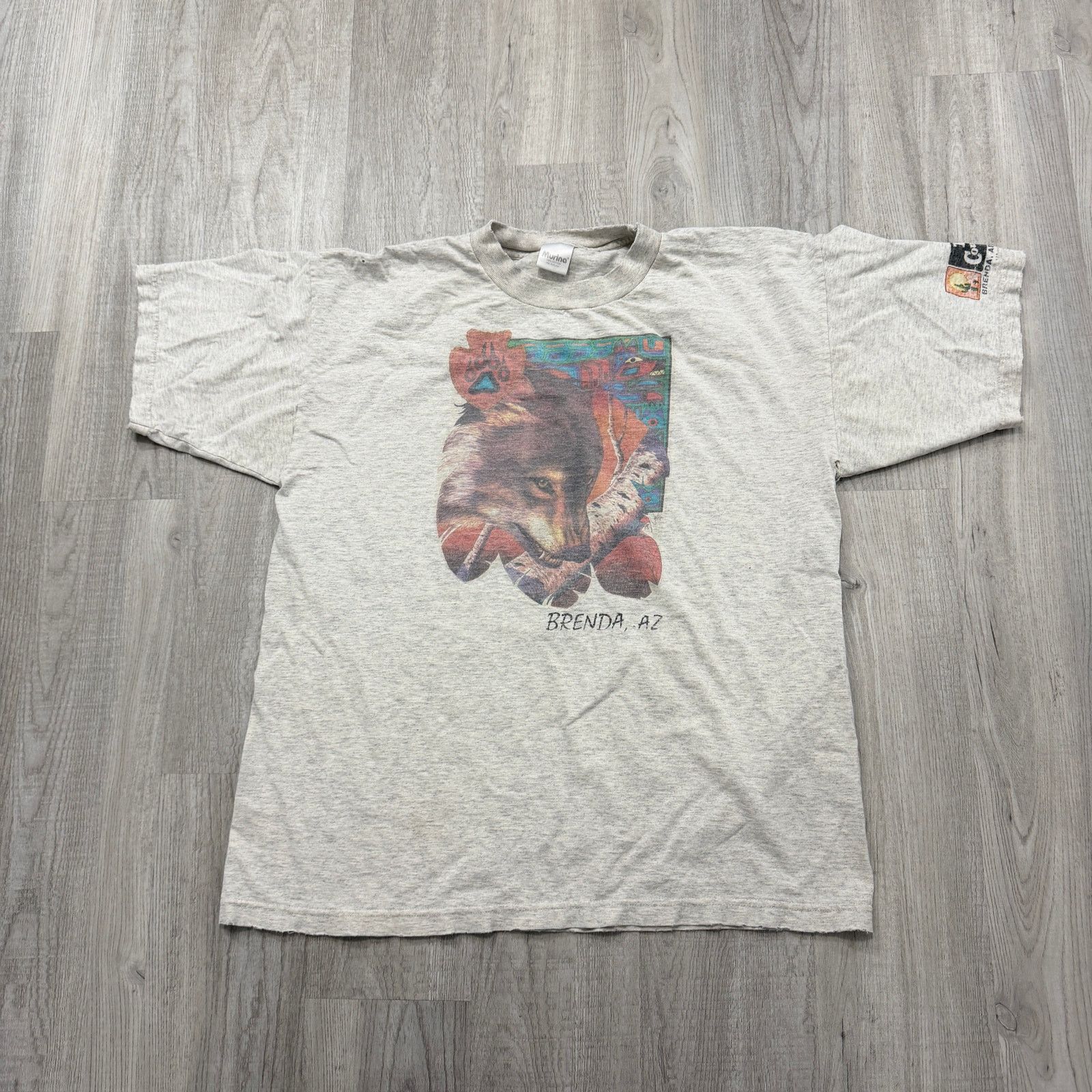 Vintage Vintage Brenda Arizona Wolf Shirt Size Extra Large Gray 90s Size US XL / EU 56 / 4 - 1 Thumbnail