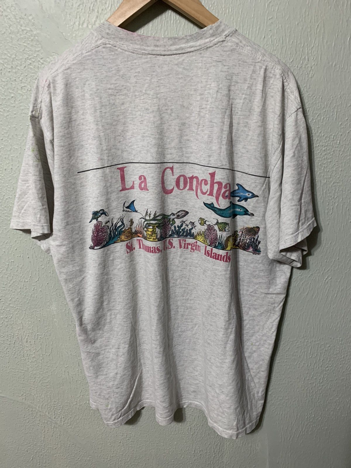 Vintage Vintage 1990s Virgin Islands La Concha Aquarium Tee Size US XL / EU 56 / 4 - 1 Thumbnail