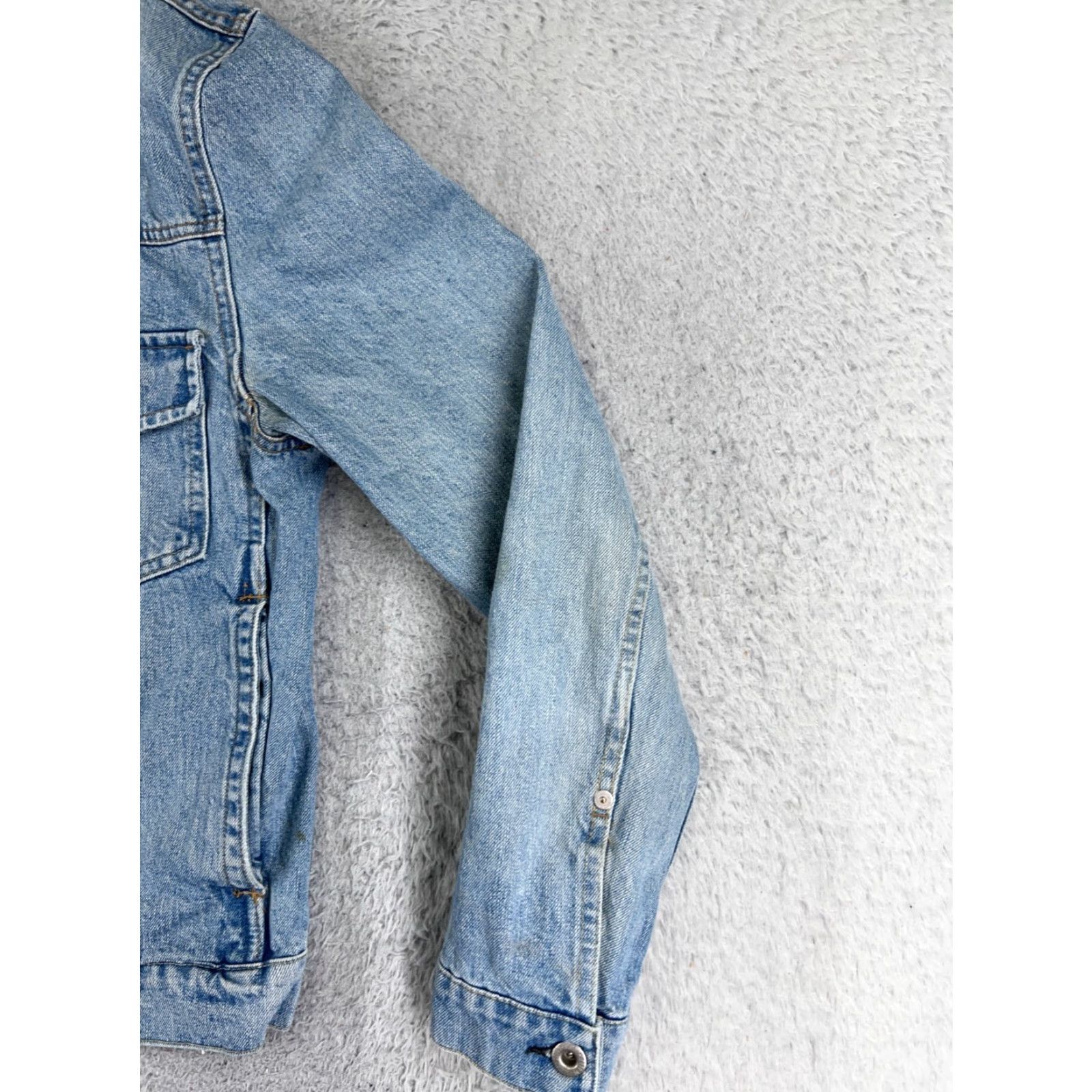 H&M VINTAGE H&M LOGG Jacket Womens M Denim Blue Button Up Cotton Casual 80s 90s Size M / US 6-8 / IT 42-44 - 2 Thumbnail
