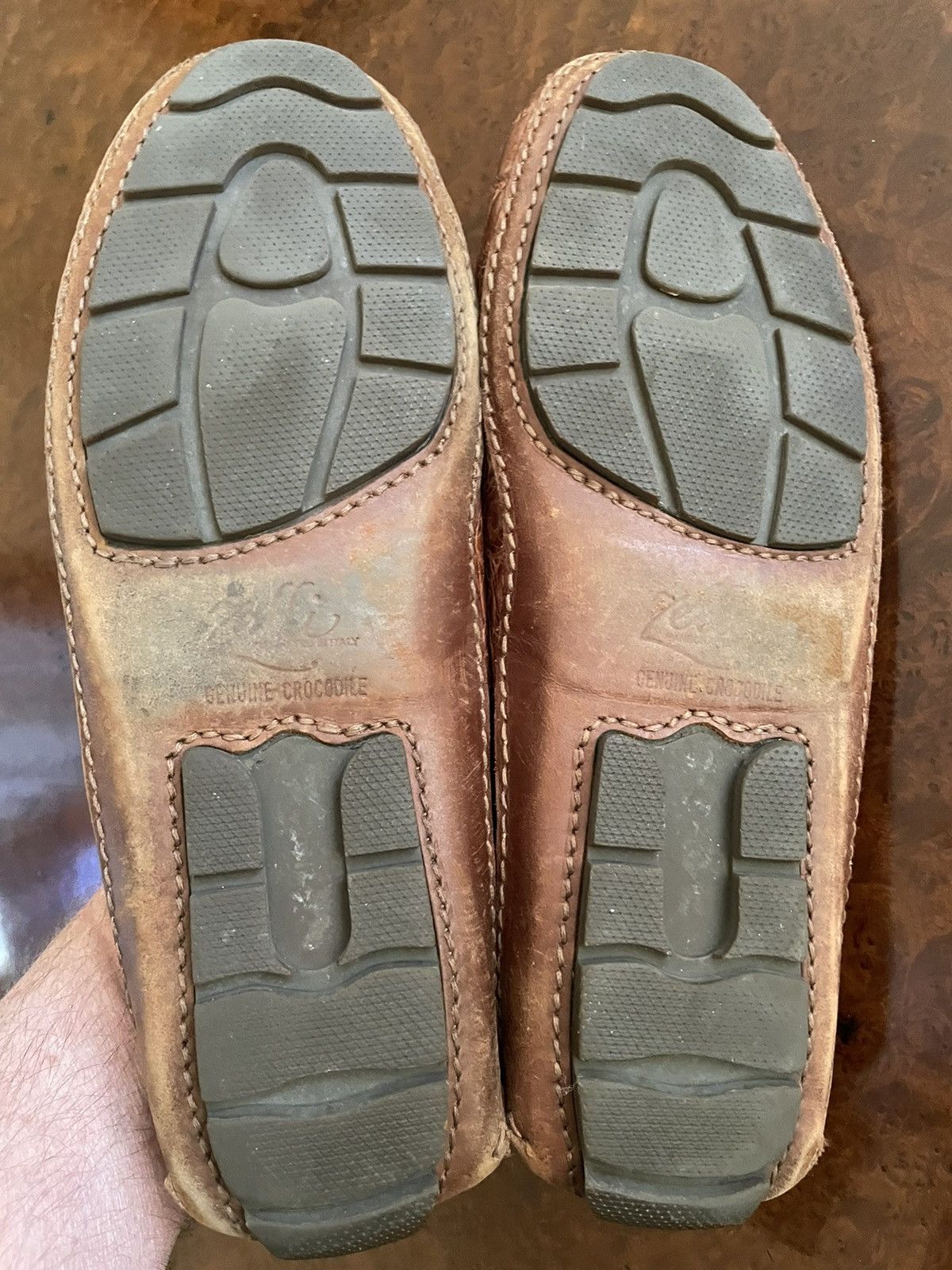 Zelli Crocodile Driving Loafers Size US 11.5 / EU 44-45 - 7 Thumbnail