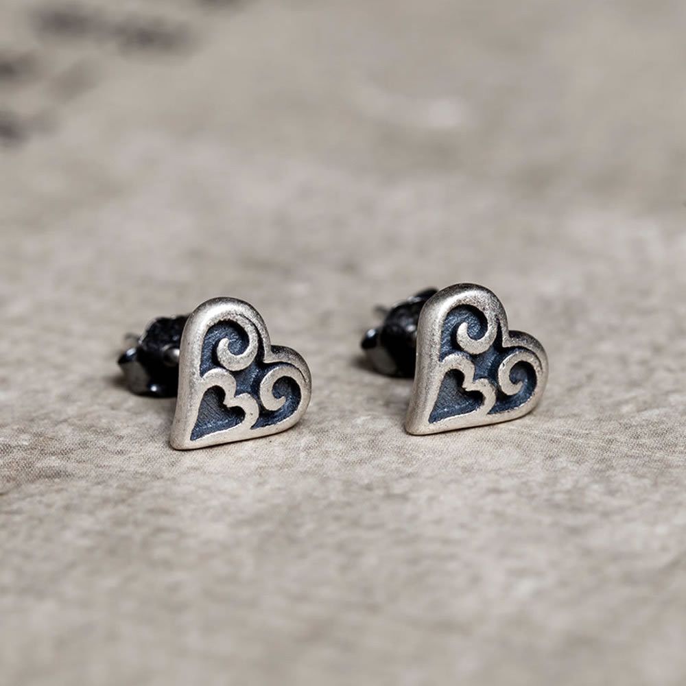 Jewelry Heart New Trend Earrings One Pairs Chrome Jewelry Size ONE SIZE - 1 Thumbnail