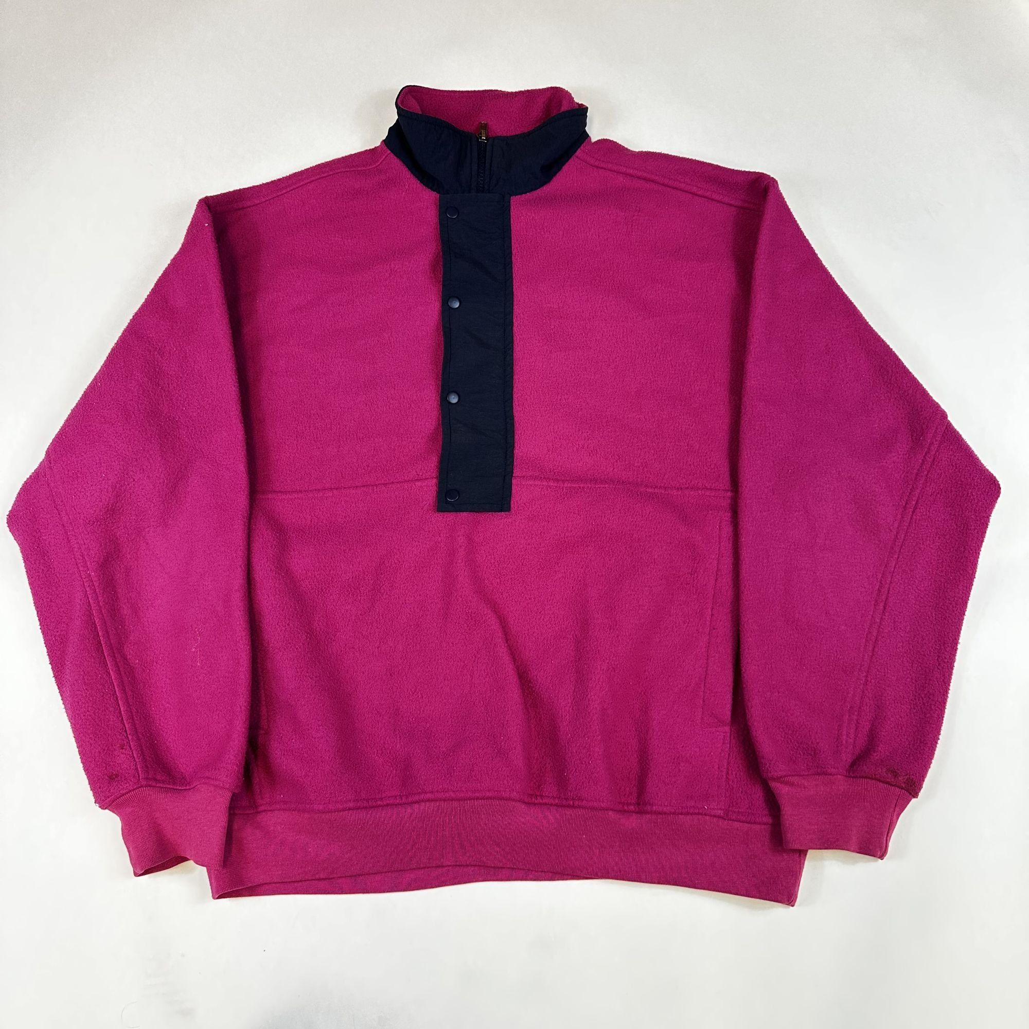 Gap Gap Vintage Magenta Fleece Pullover Sweatshirt With Snap Clo Size US M / EU 48-50 / 2 - 1 Thumbnail