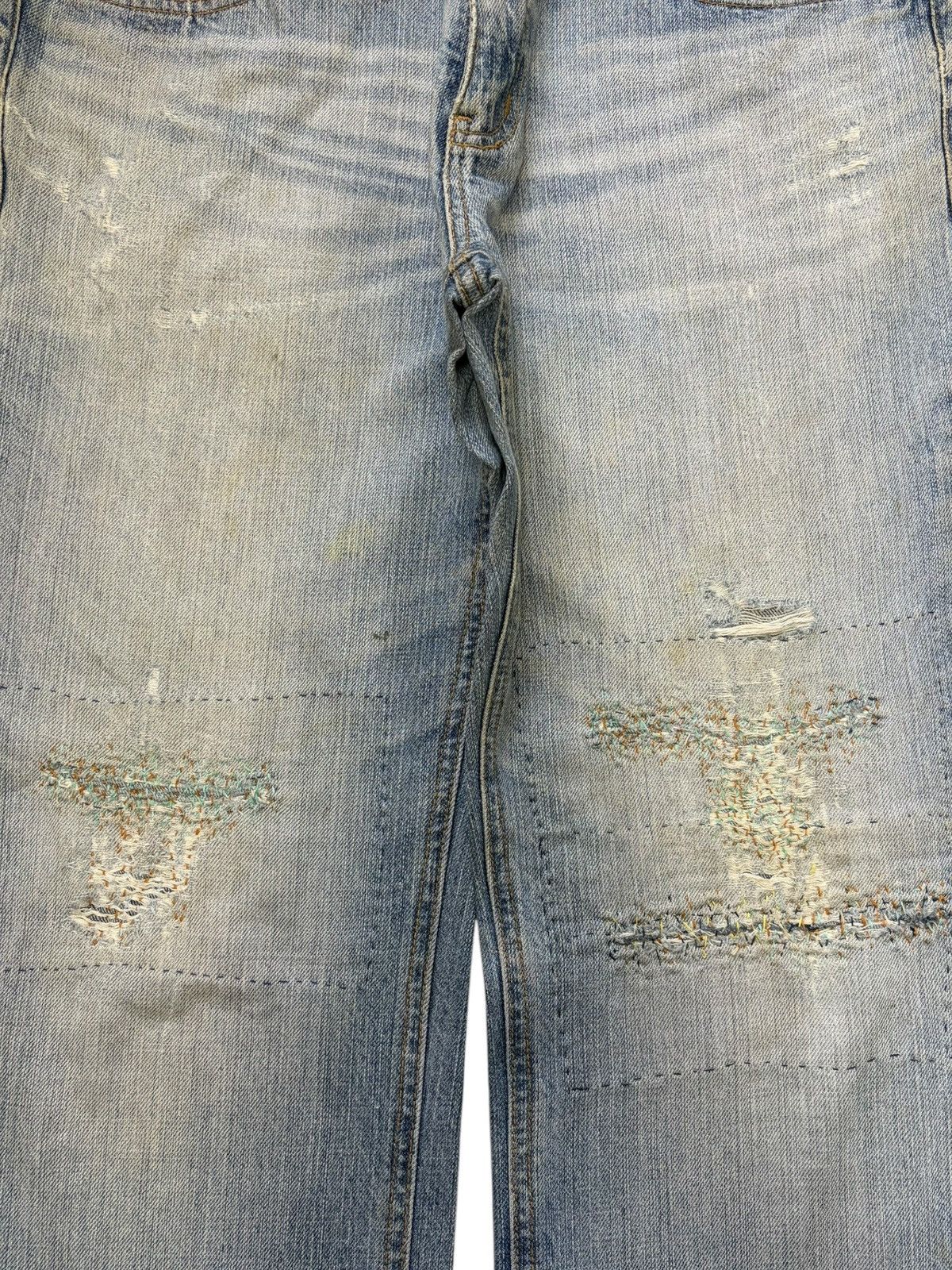 Vintage Japanese Brand Sashiko Style Distress Loose Jeans